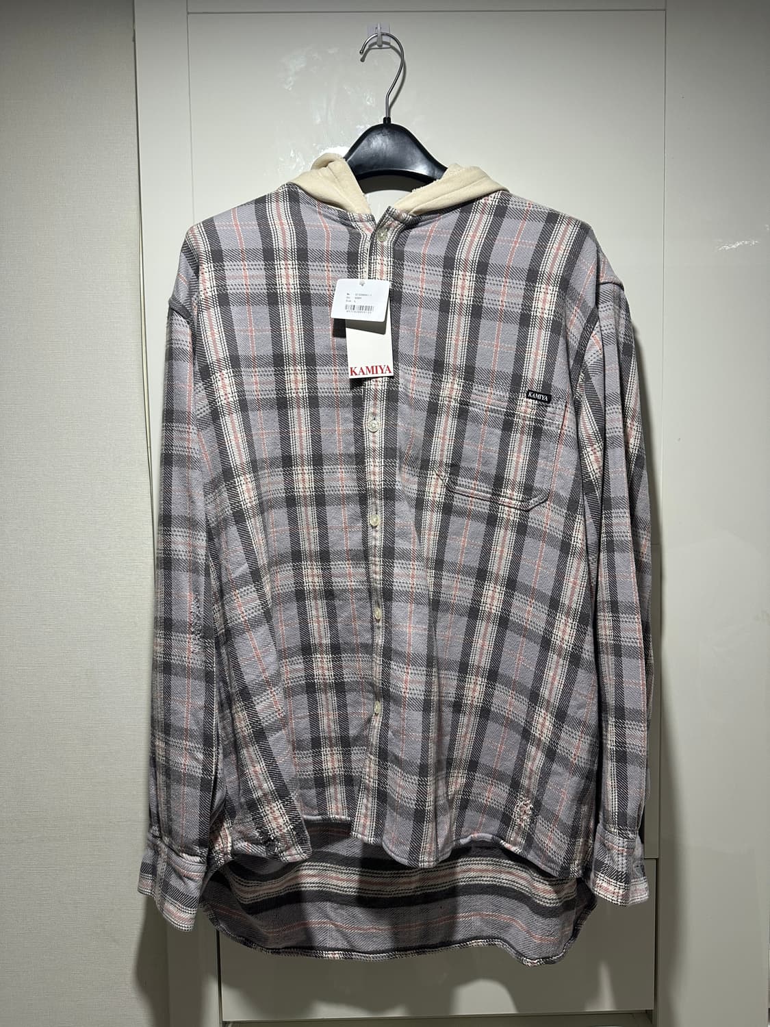 [카미야]kamiya Distressed Check ShirtHoodie 상품이미지3