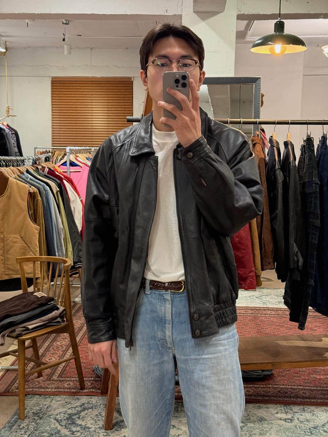 SCANDINAVIA Sheepskin Leather Bomber  상품이미지1