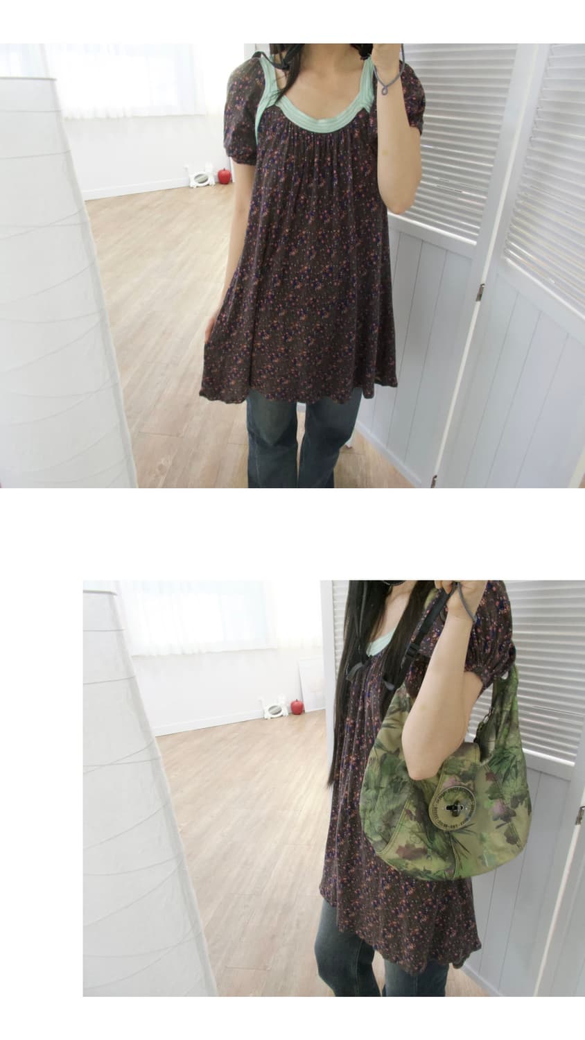 수나오 쿠와하라 민트플로랄 튜닉 상품이미지3