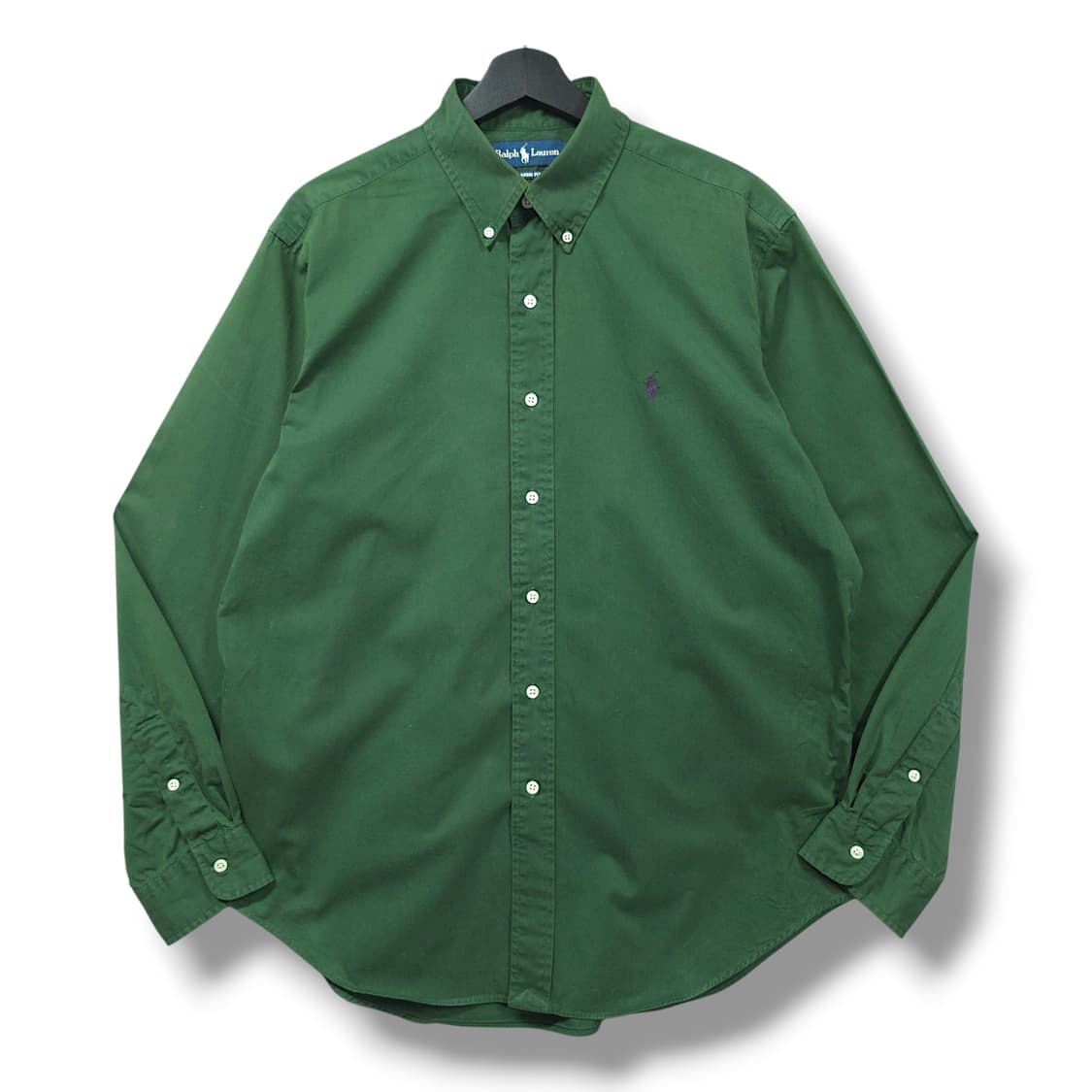[L] 폴로 그린 버튼다운 클래식핏 옥스포드 긴팔셔츠 상품이미지1