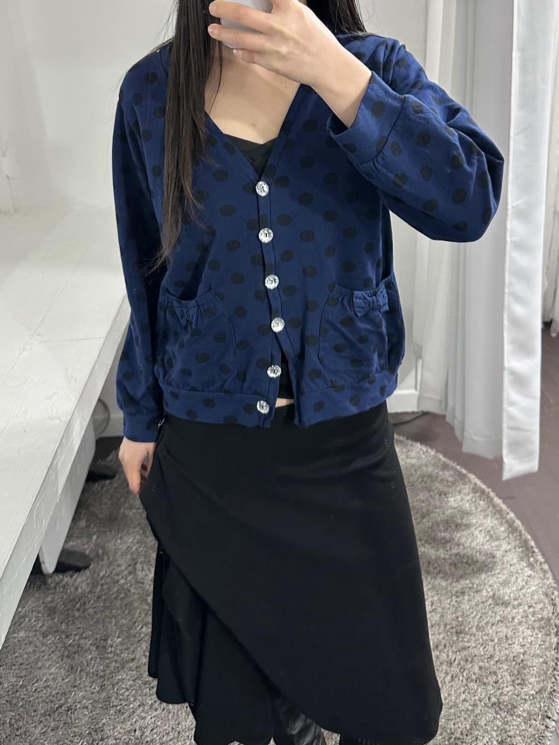 ribbon pocket dot cardigan 상품이미지2