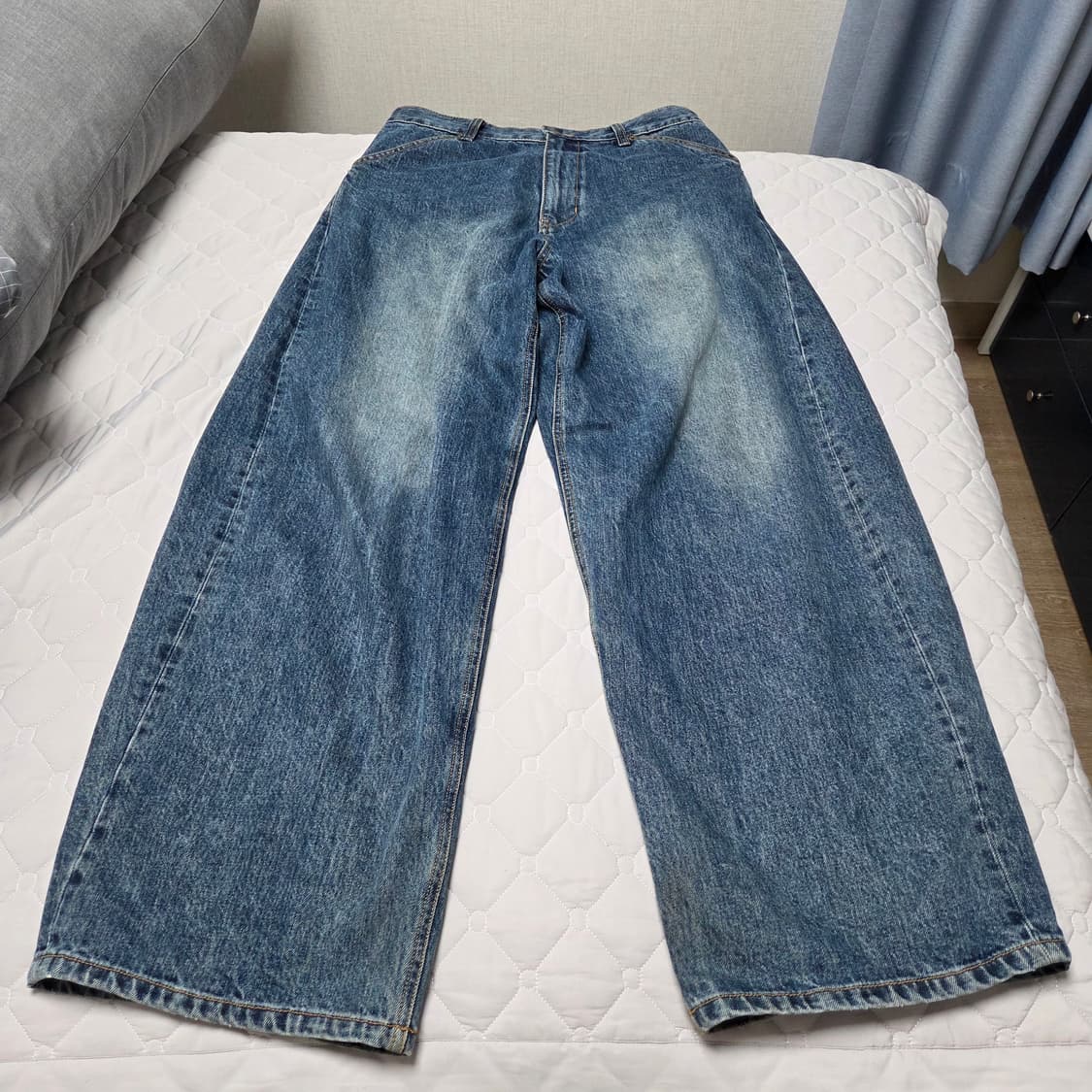해칭룸 와이드 커브진 워시드 블루 3 상품이미지8