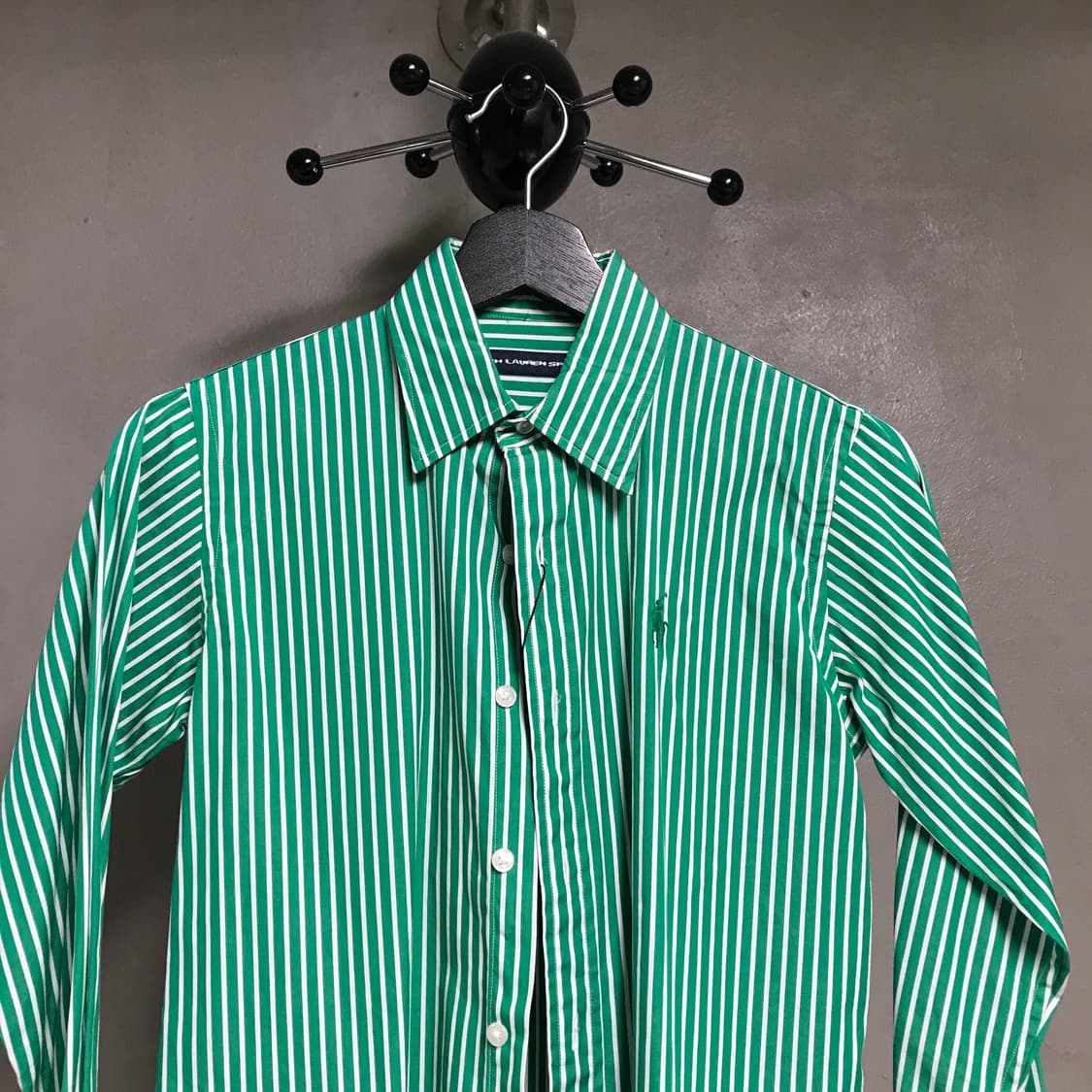 폴로 랄프로렌 스트라이프 셔츠 그린 2(W) 상품이미지2
