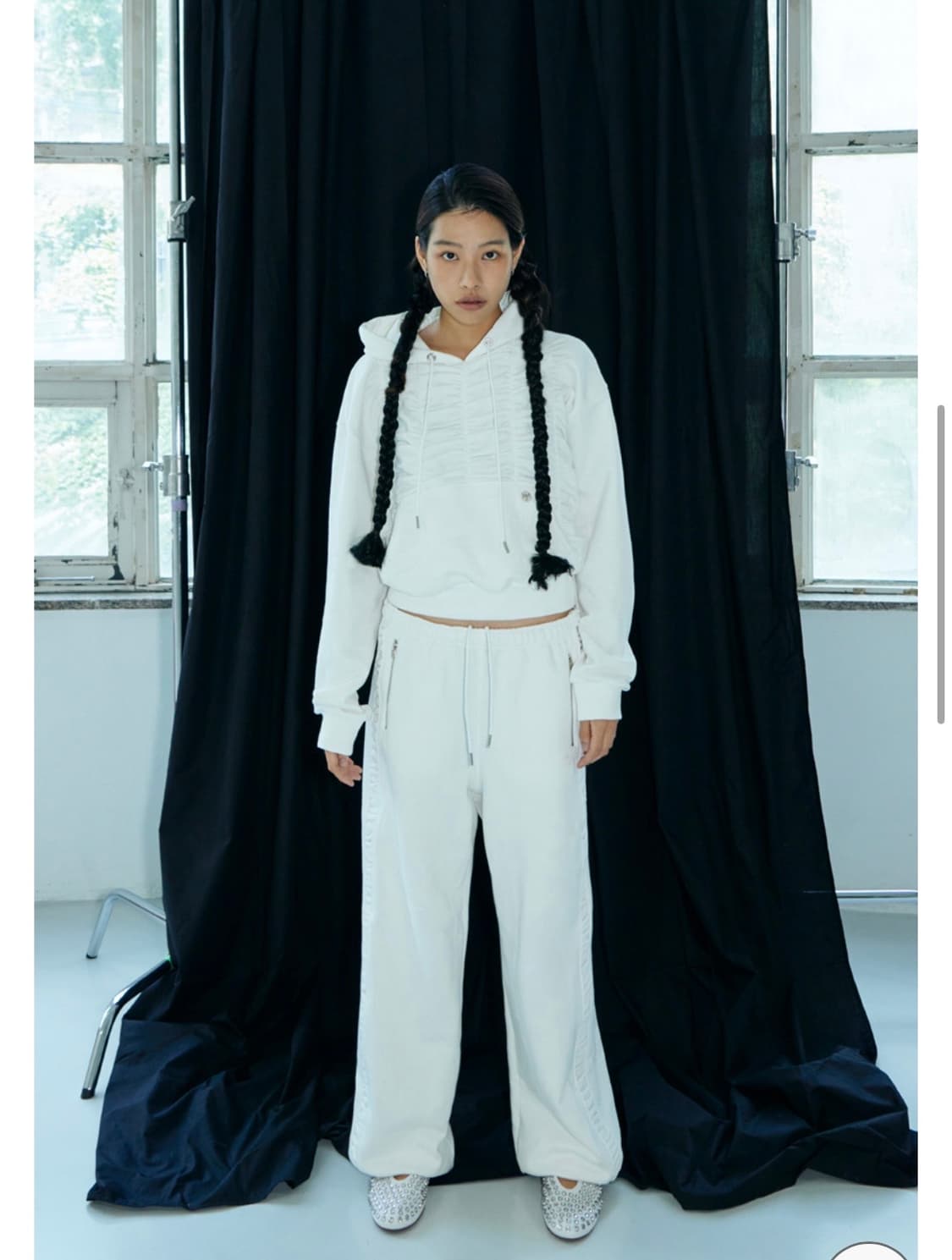 [김미더영] 셔링 후드티,셔링 팬츠 23FW 상품이미지1