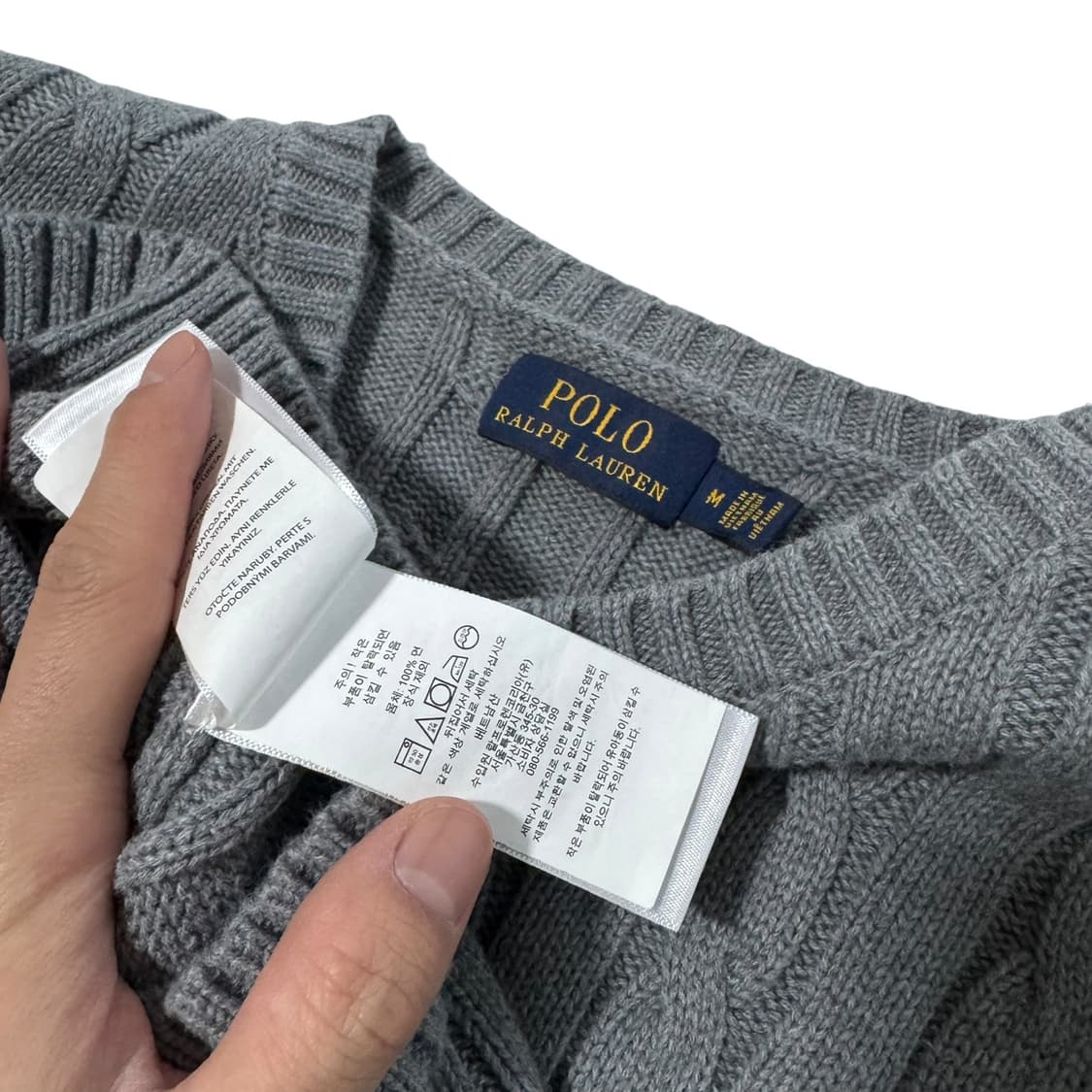 여성 신형 폴로 랄프로렌 꽈배기 그레이 면니트 상품이미지6