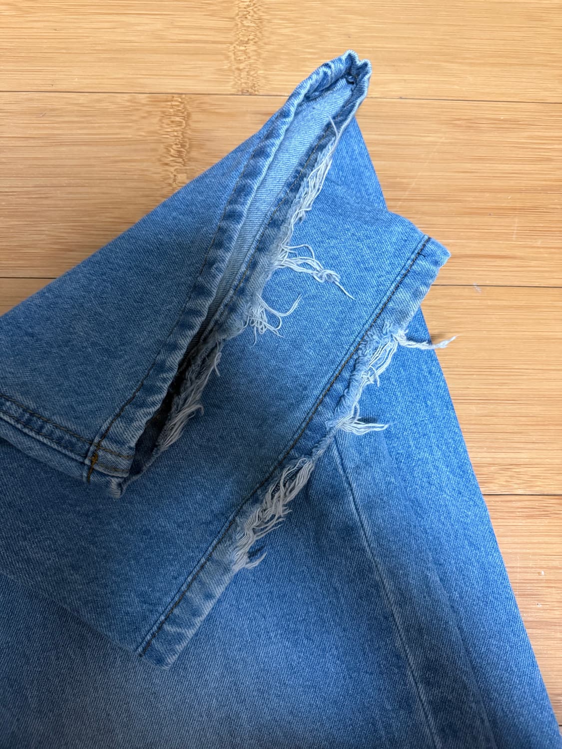 낫띵인커먼중청브러쉬세미와이드데님팬츠와이드팬츠연청팬츠청바지 상품이미지6