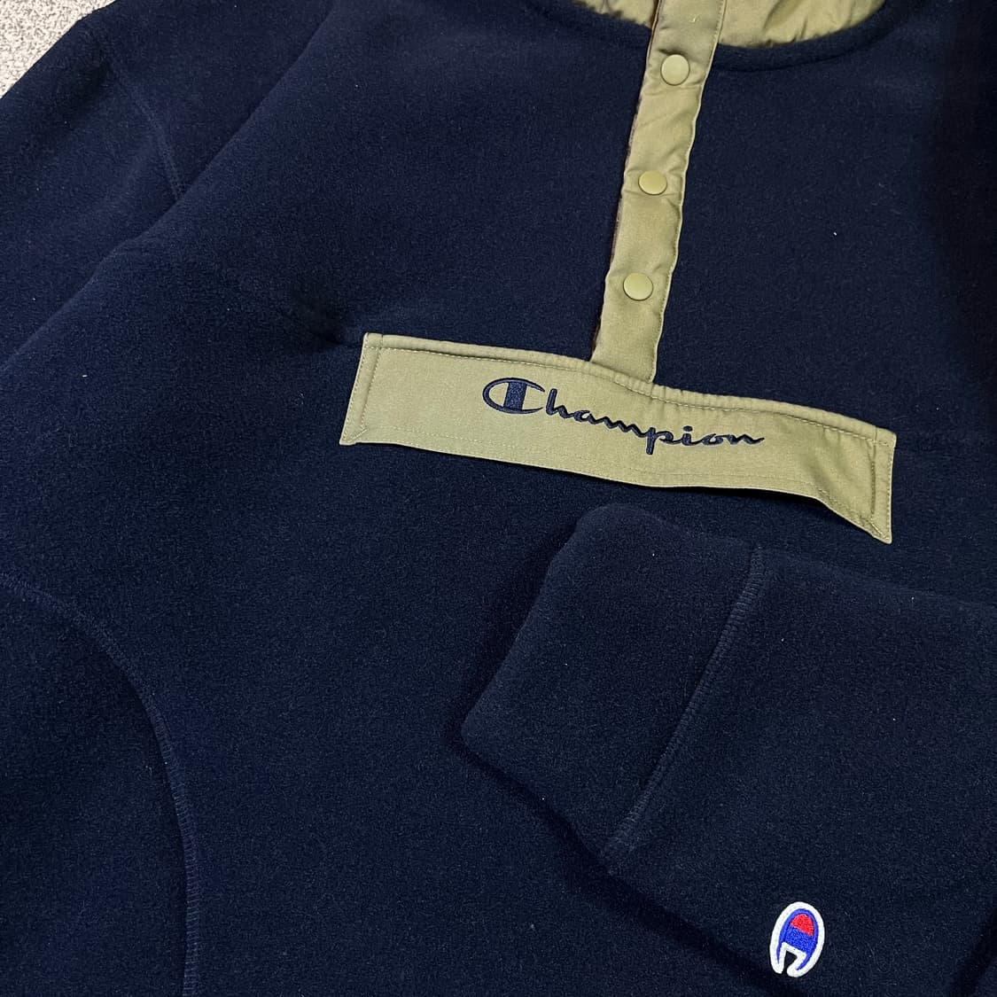 챔피온 빅로고 스냅 플리스 풀오버 상품이미지2