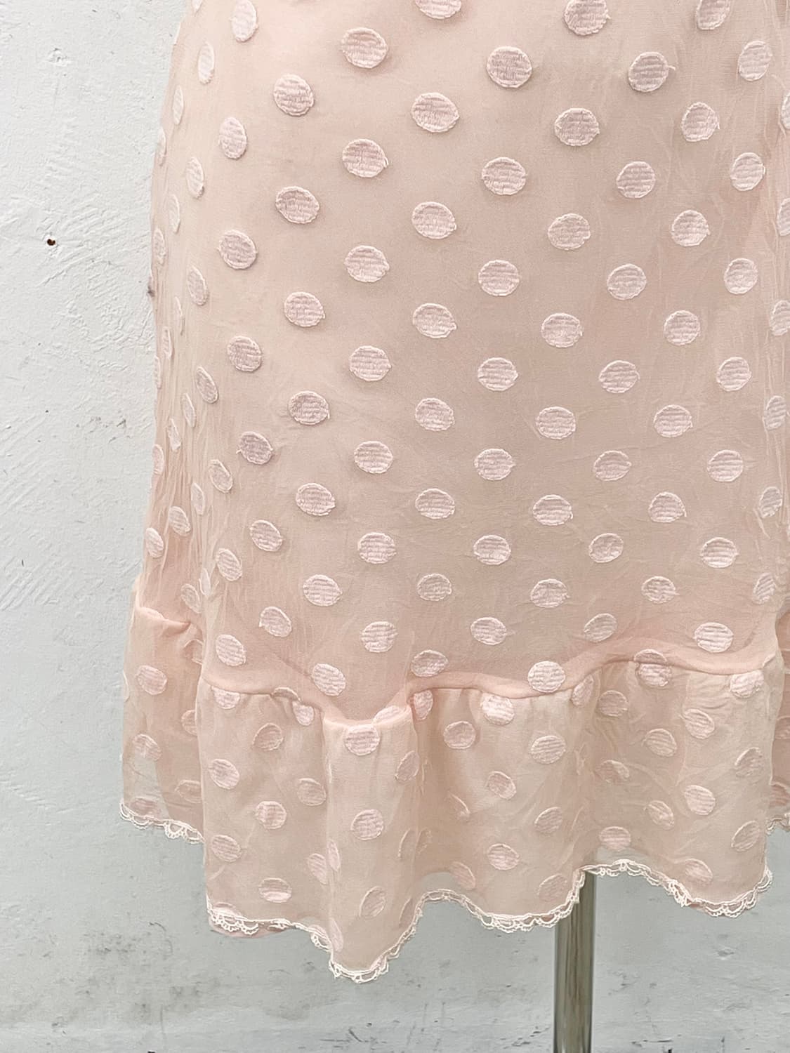 히메갸루 핑크 도트 레이스 슬립 상품이미지3