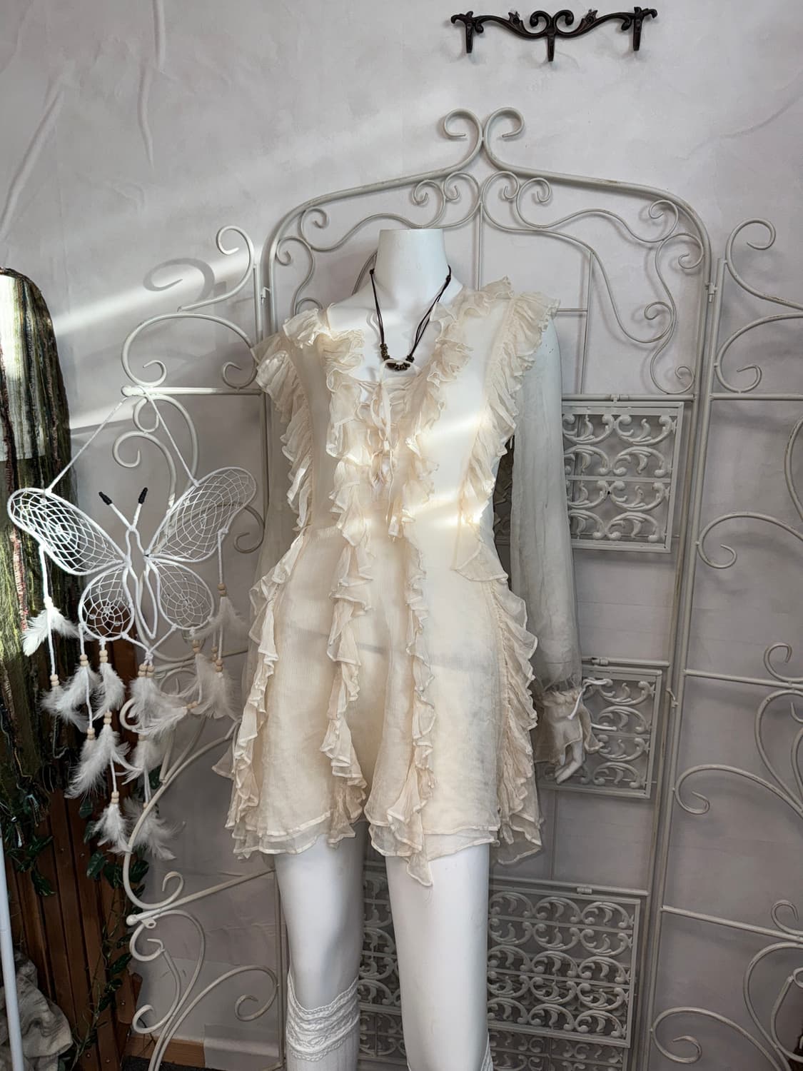 Ivory silk 100 fairy ruffle ops 상품이미지3