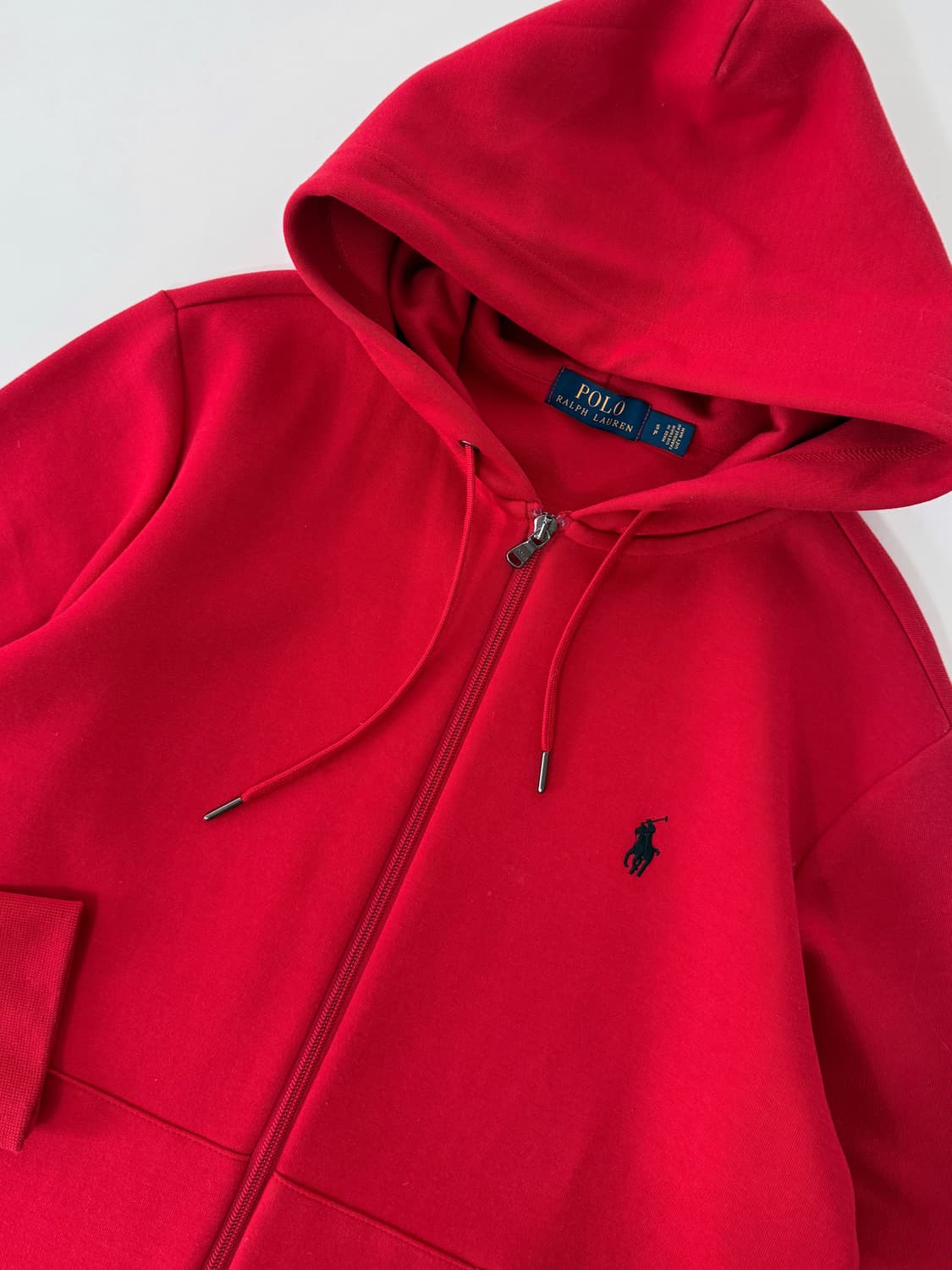 폴로 랄프로렌 루즈핏 신형 코튼 플리스 레드 후드집업 상품이미지2