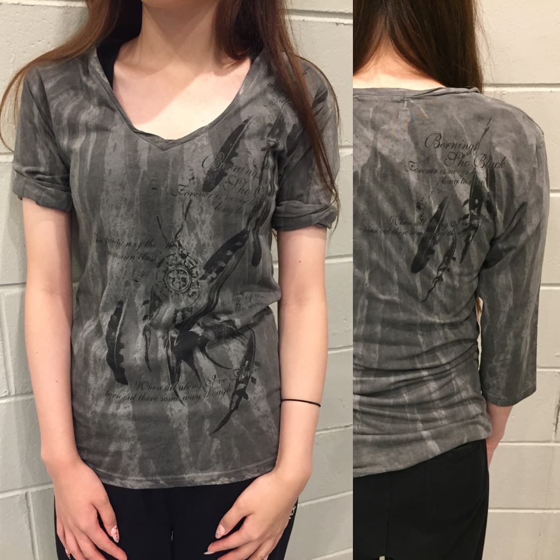 feather printing vkei long sleeve 상품이미지1