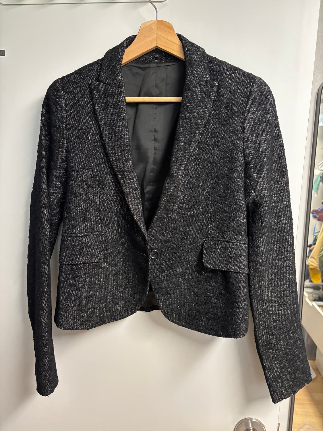 [2] 띠어리 텍스쳐 트위드 울 블렌드 자켓 블랙 상품이미지1