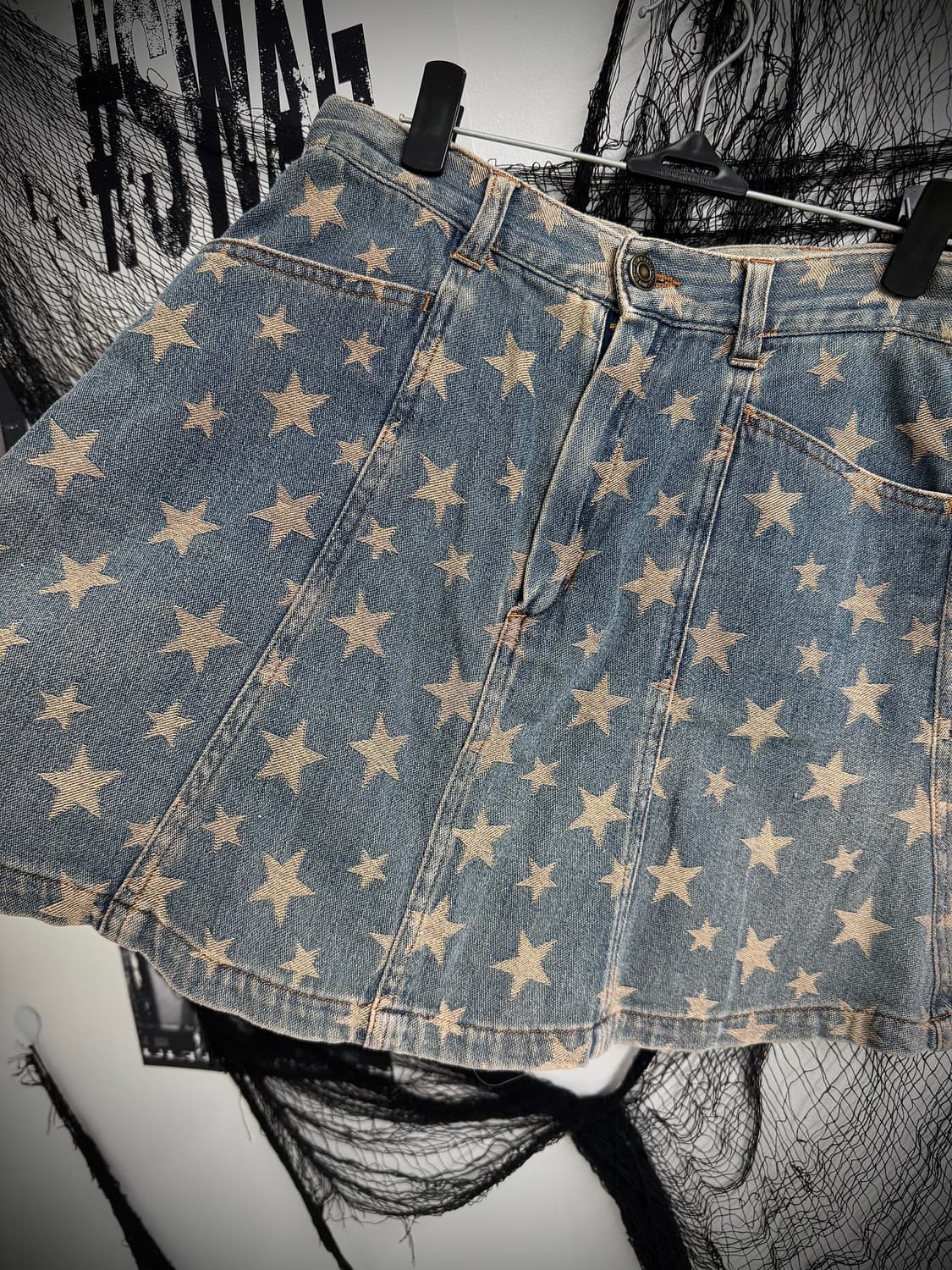 00s star pattern denim skirt 상품이미지2
