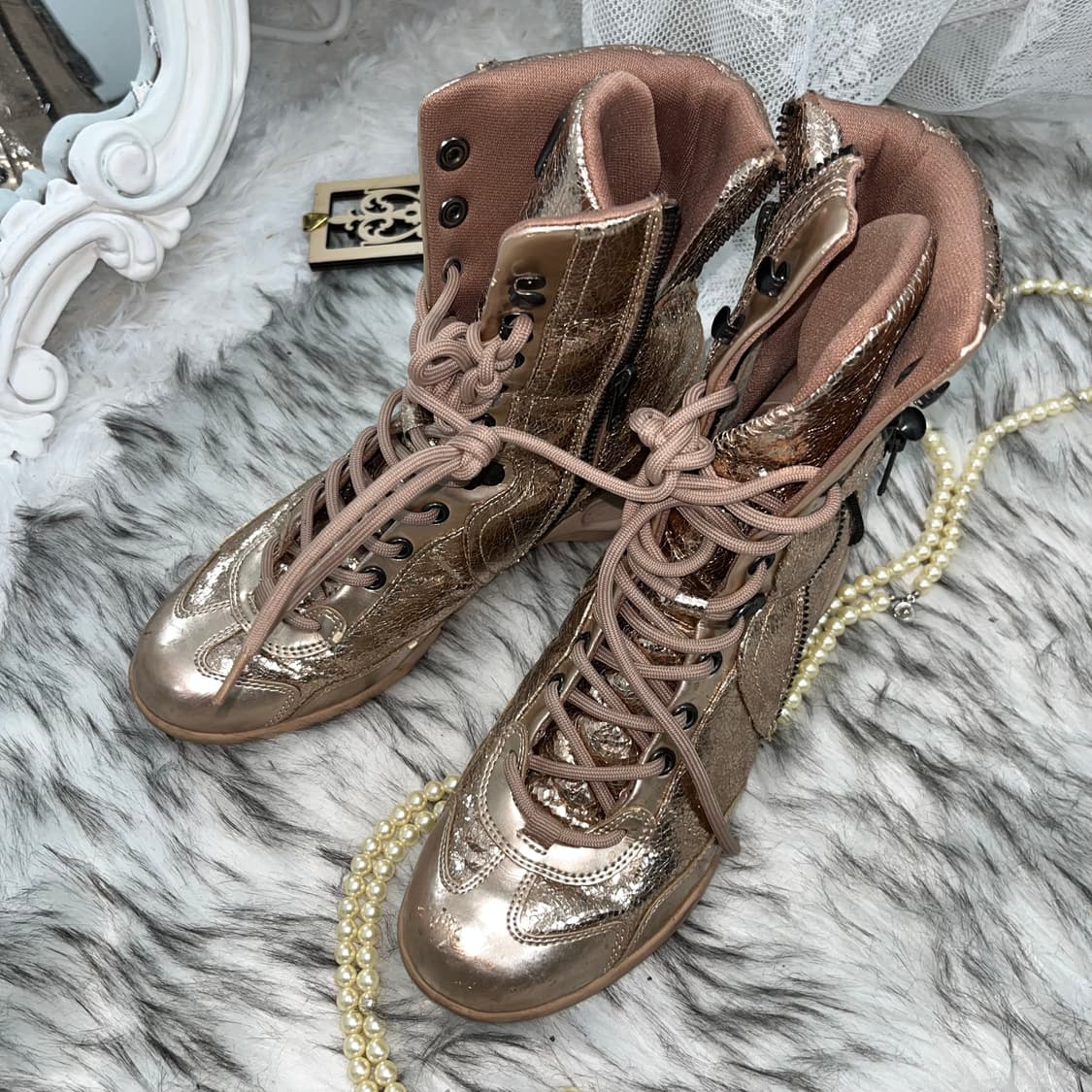 빈티지 골드 복서 스니커즈 상품이미지3