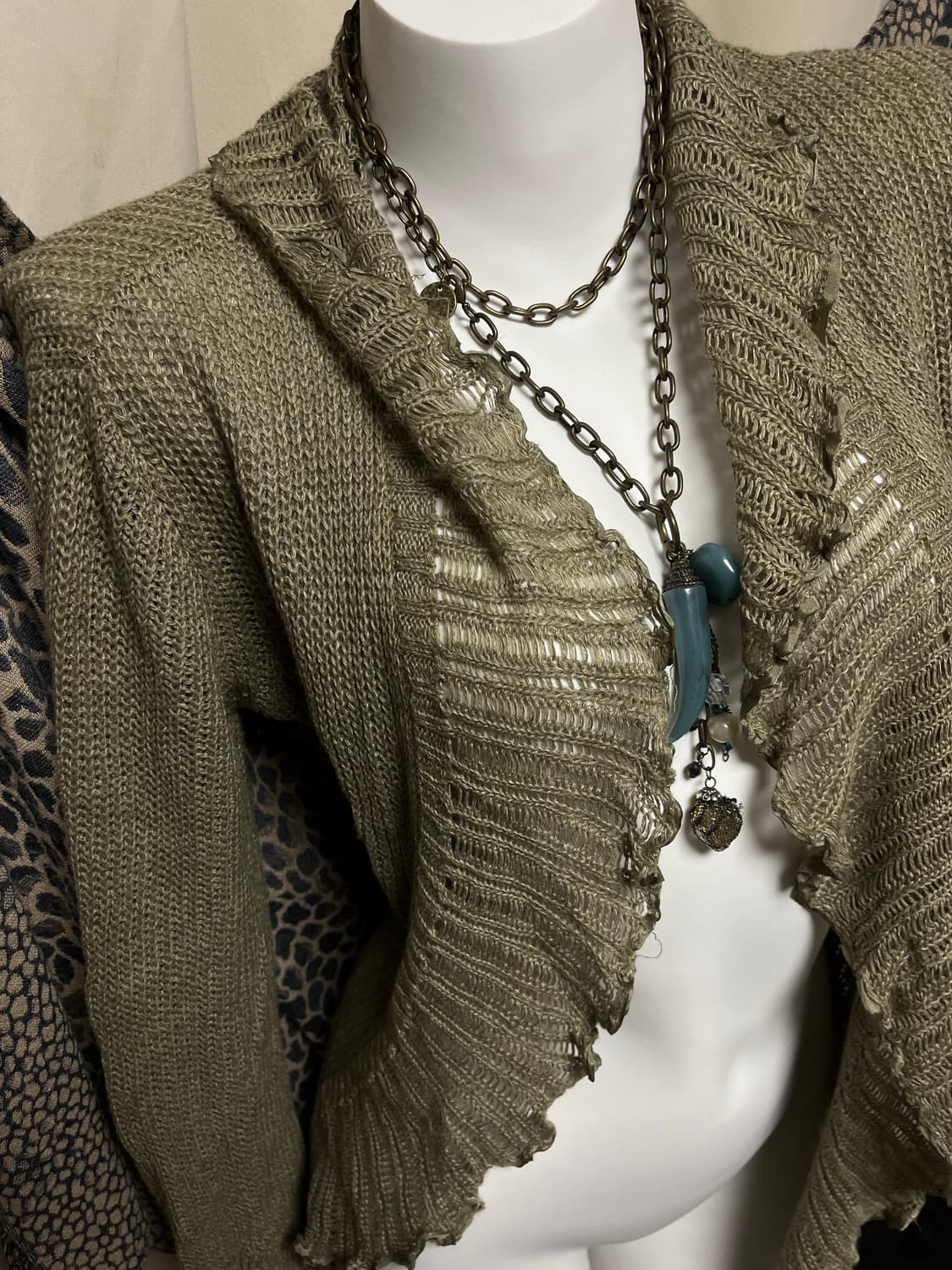 빈티지 폴로 올리브 니트 가디건  상품이미지2