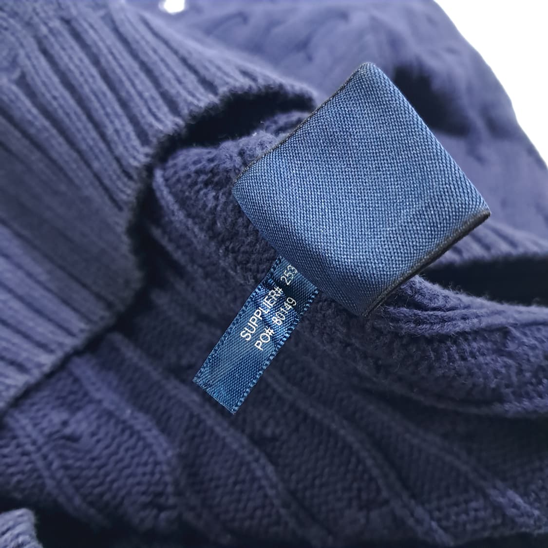 CL491 XL 폴로 00s 코튼 케이블 브이넥 네이비 니트 스웨터 상품이미지6