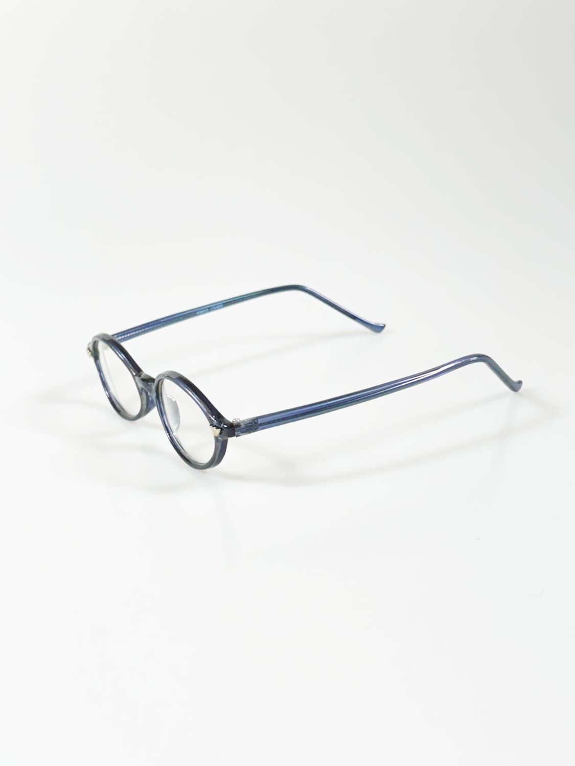 90s 뿔테 네이비 블루 오벌 프레임 빈티지 안경 상품이미지3