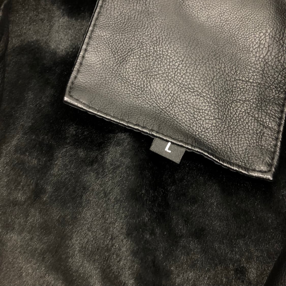 빈티지 패치 Pu레더 블루종 자켓 상품이미지5