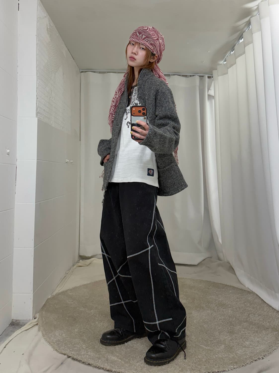 빈티지 오리엔탈 롱슬리브 그런지 스트릿 코디 세트 상품이미지1