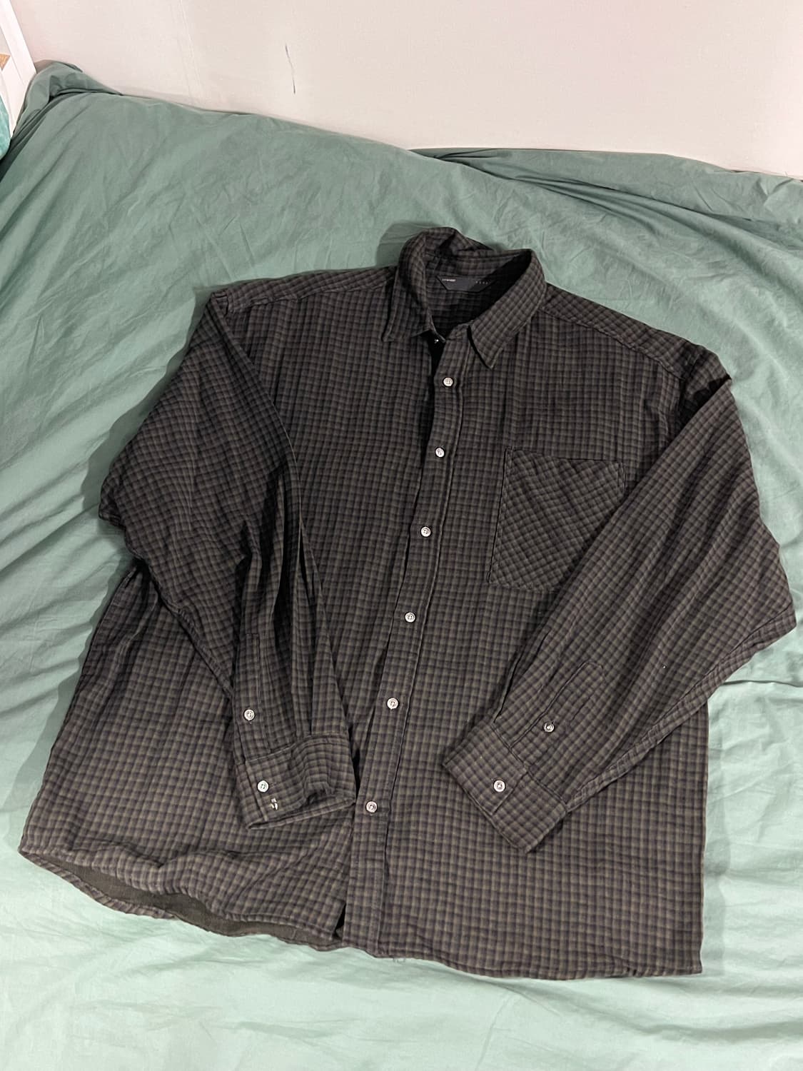 르마드 카키 체크 셔츠 상품이미지1