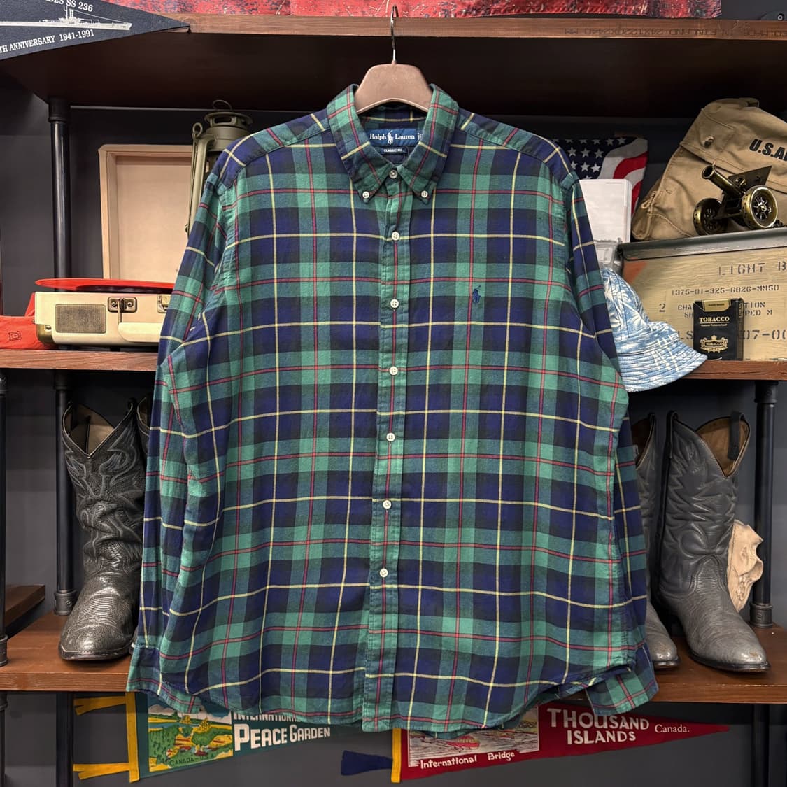 폴로 랄프로렌 컬러라인 블랙와치 타탄체크 버튼다운 셔츠 클래식핏 N660 상품이미지1