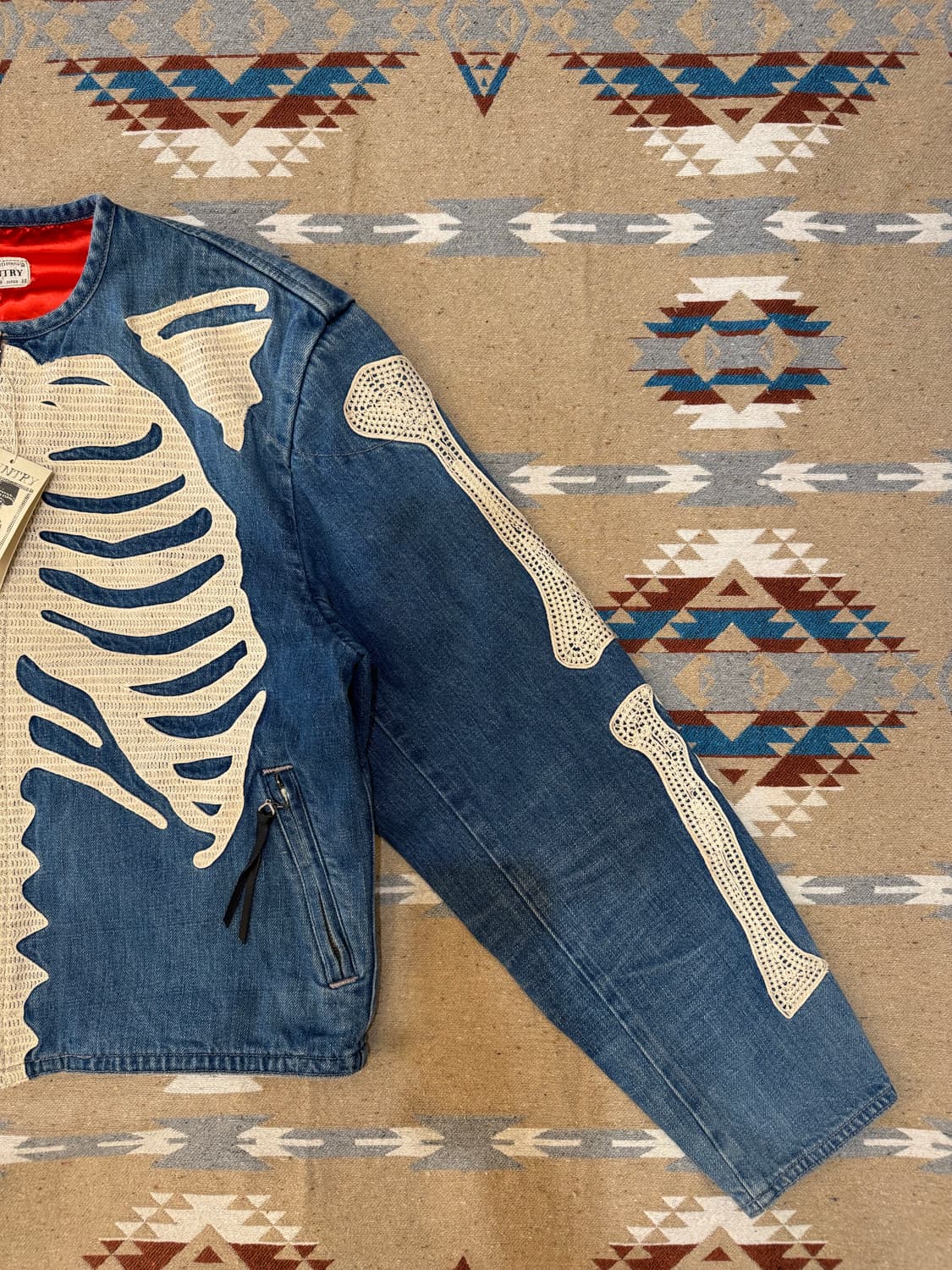 [3][L] 캐피탈 14oz 본 모터 크로스 본 데님 자켓  상품이미지3