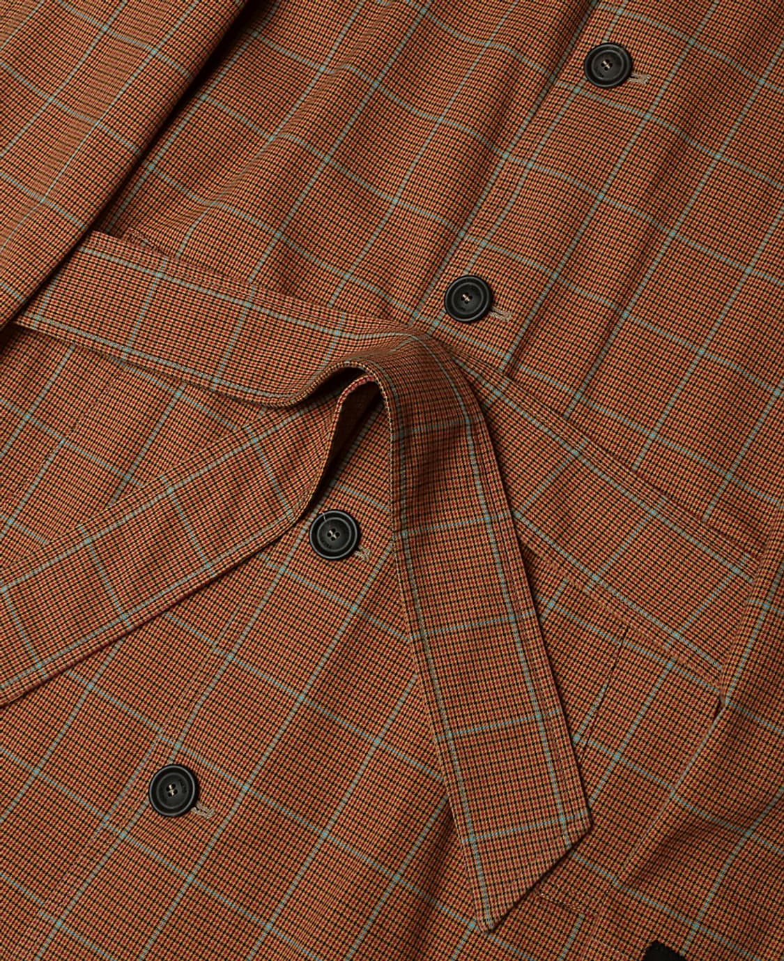 팔토 [Palto] 아르키비오 오렌지 체크 레글런 벨티드 코트 이탈리아 상품이미지4