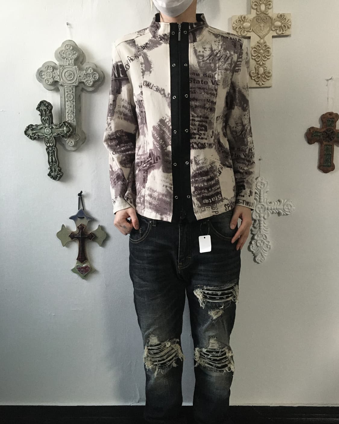 Full printing high neck zip up 상품이미지5