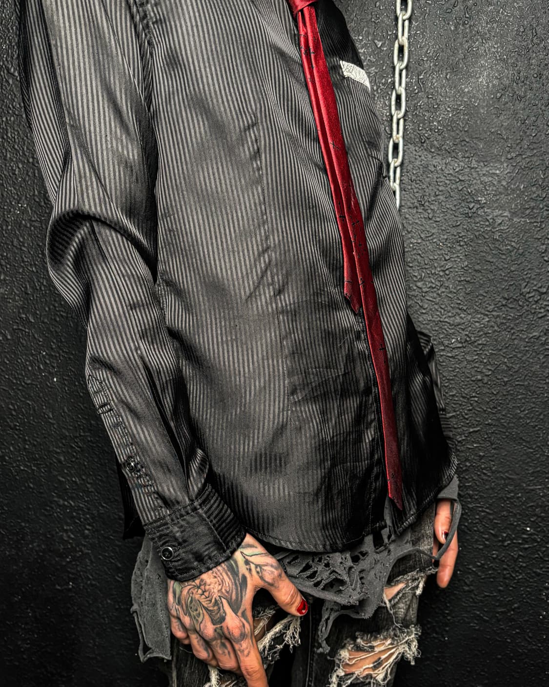 semantic design – Black Glossy Shirt 상품이미지3