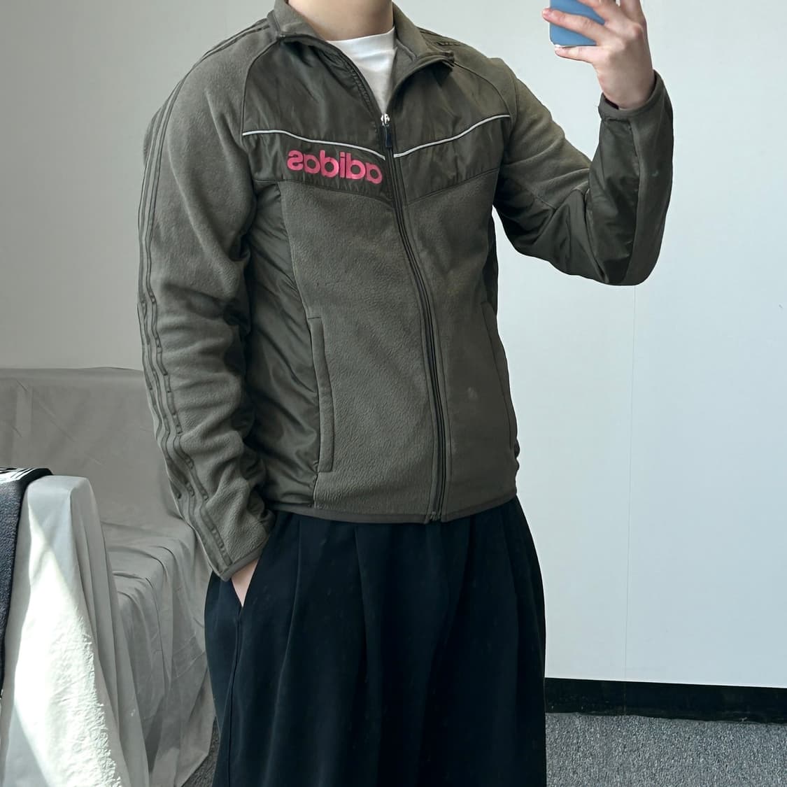 아디다스 브라운 플리스 집업 상품이미지3