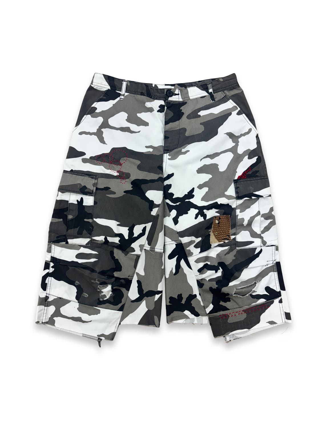 Distressed Sashiko Snow camo Bermuda _ 2 상품이미지1