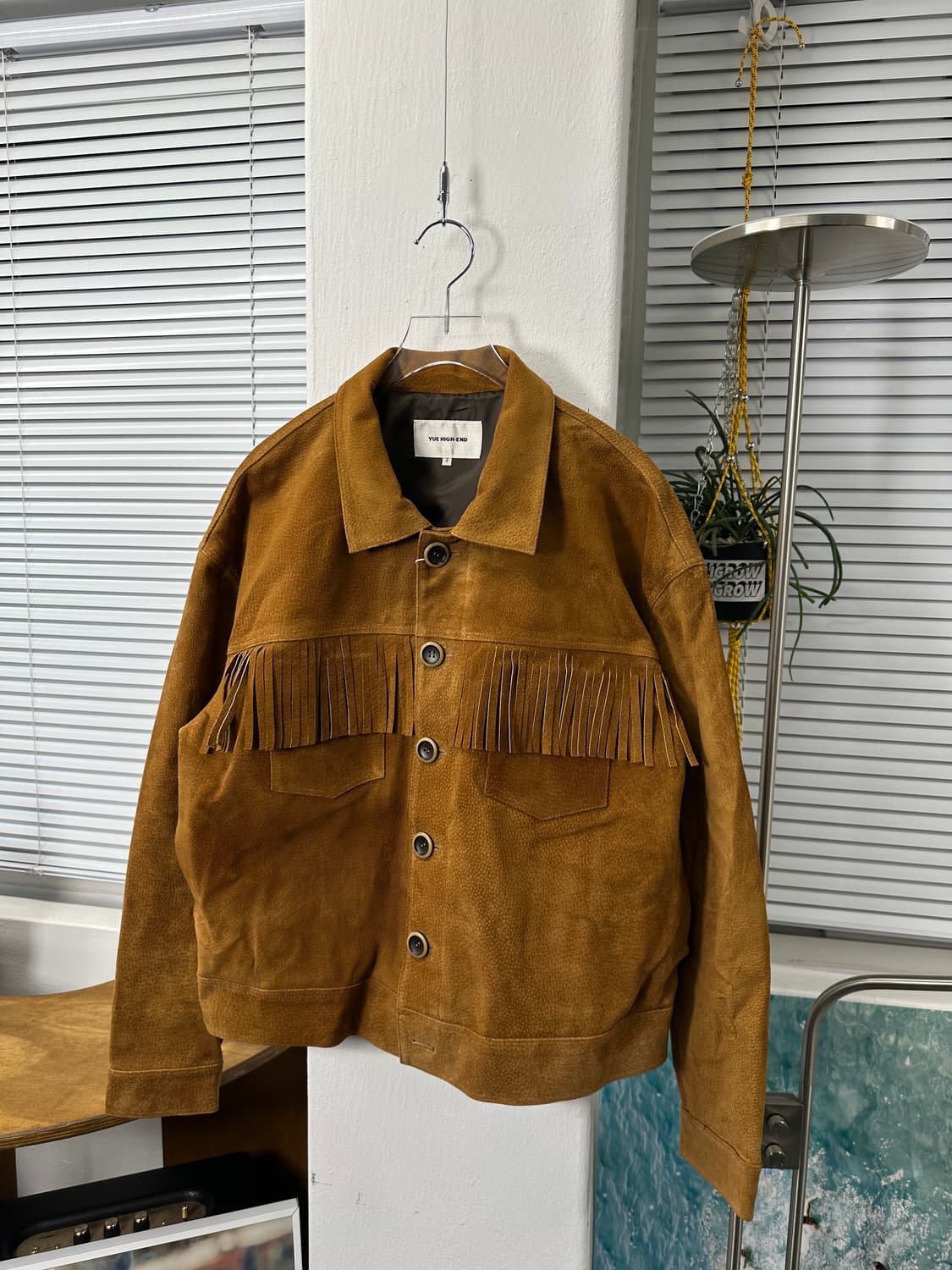 프린지 자켓 돈피가죽 스웨이드 os 상품이미지1