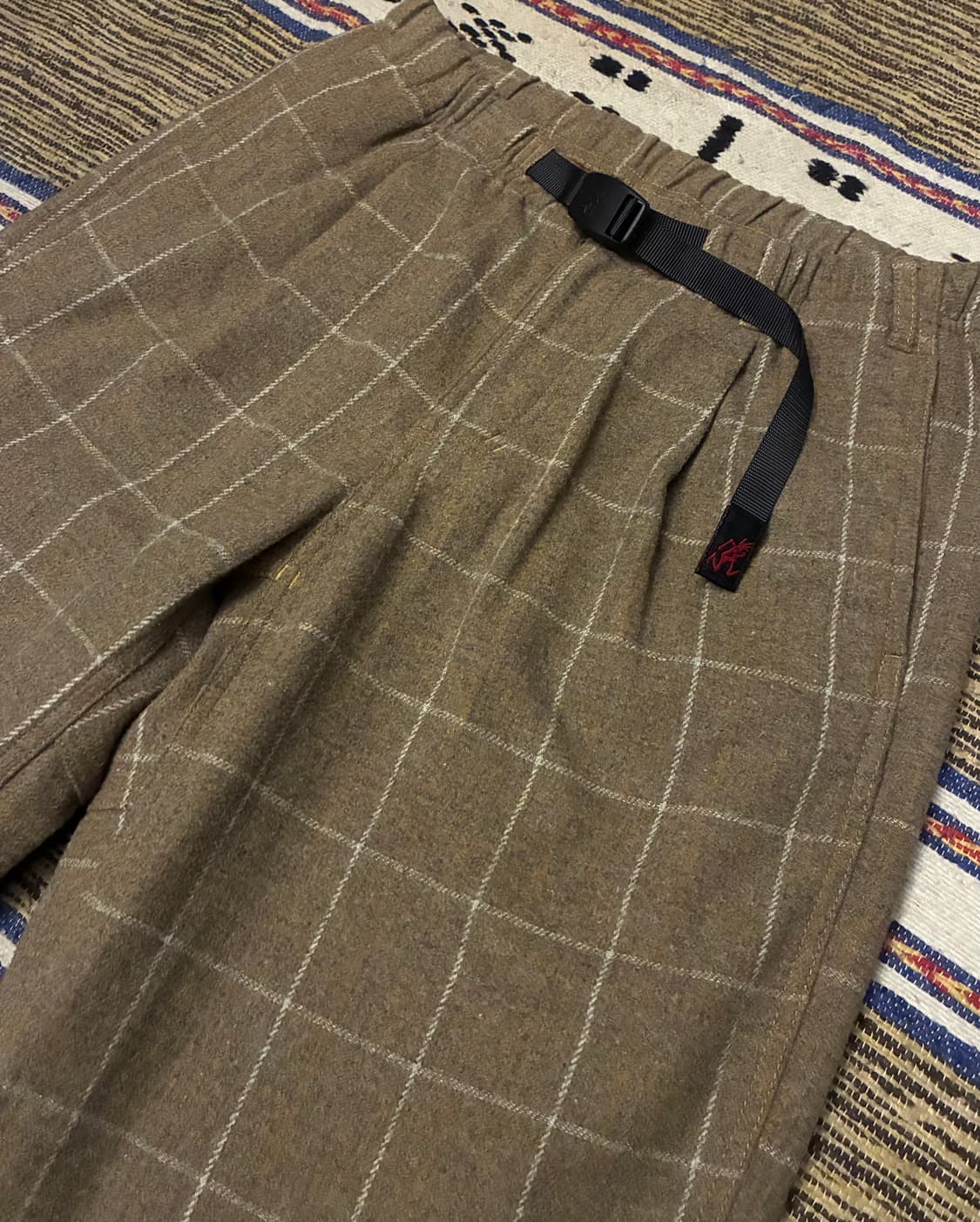 (~34)그라미치 원턱 울 블렌드 루즈테이퍼드 체크팬츠 상품이미지2