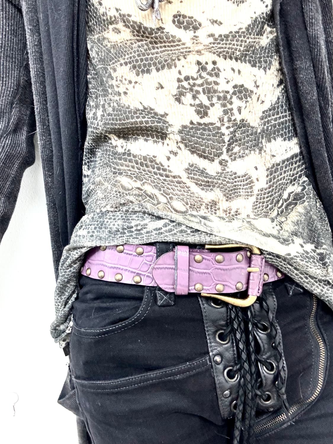 “Vintage” Purple Stud Detail Snake Belt 상품이미지8