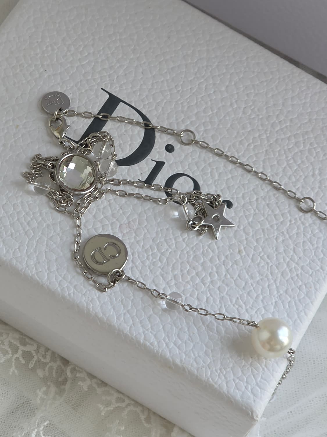 디올 은장 멀티챰 롱 체인 네크리스 상품이미지4