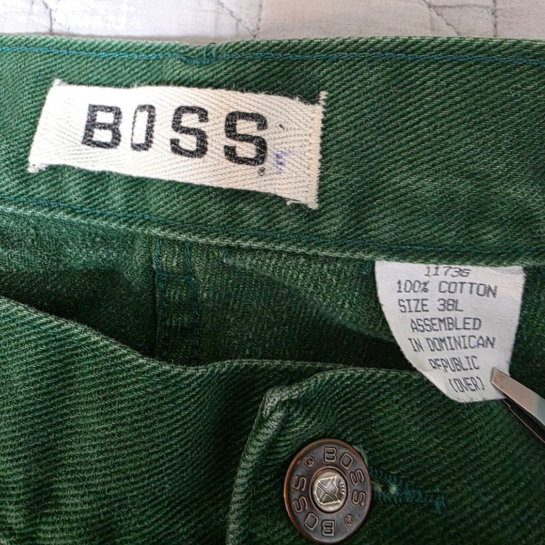 [38] 90s 빈티지 BOSS 보스 배기핏 팬츠 그린 상품이미지4