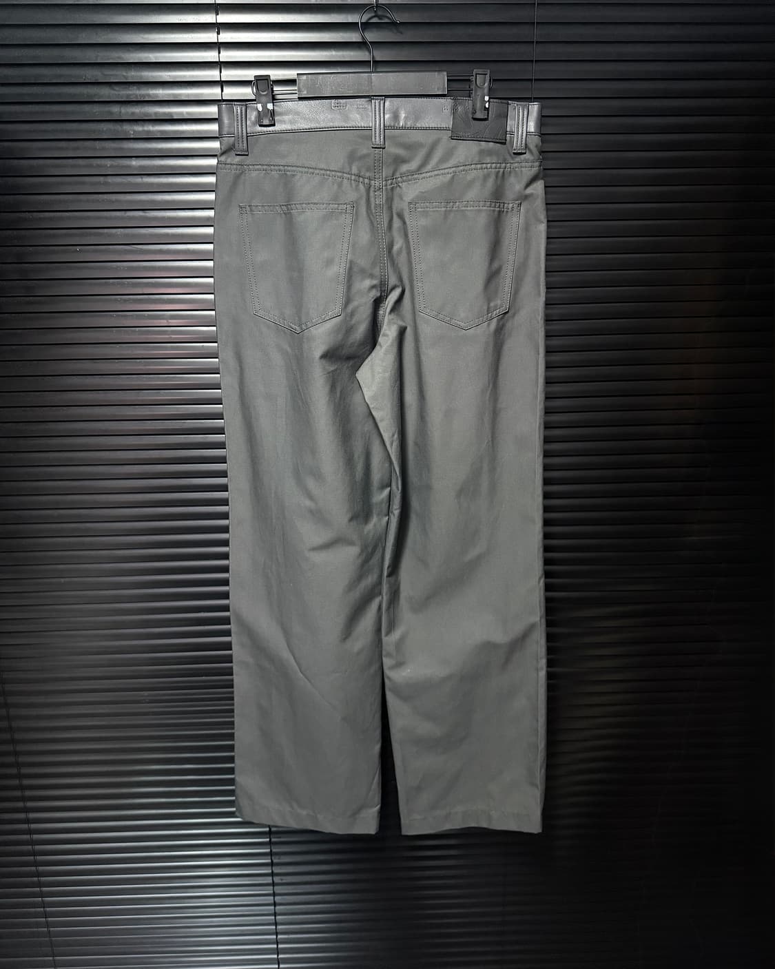 에드오프 회색 그레이 레더 가죽 믹스 스트레이트 일자 핏 30 31 팬츠 상품이미지5