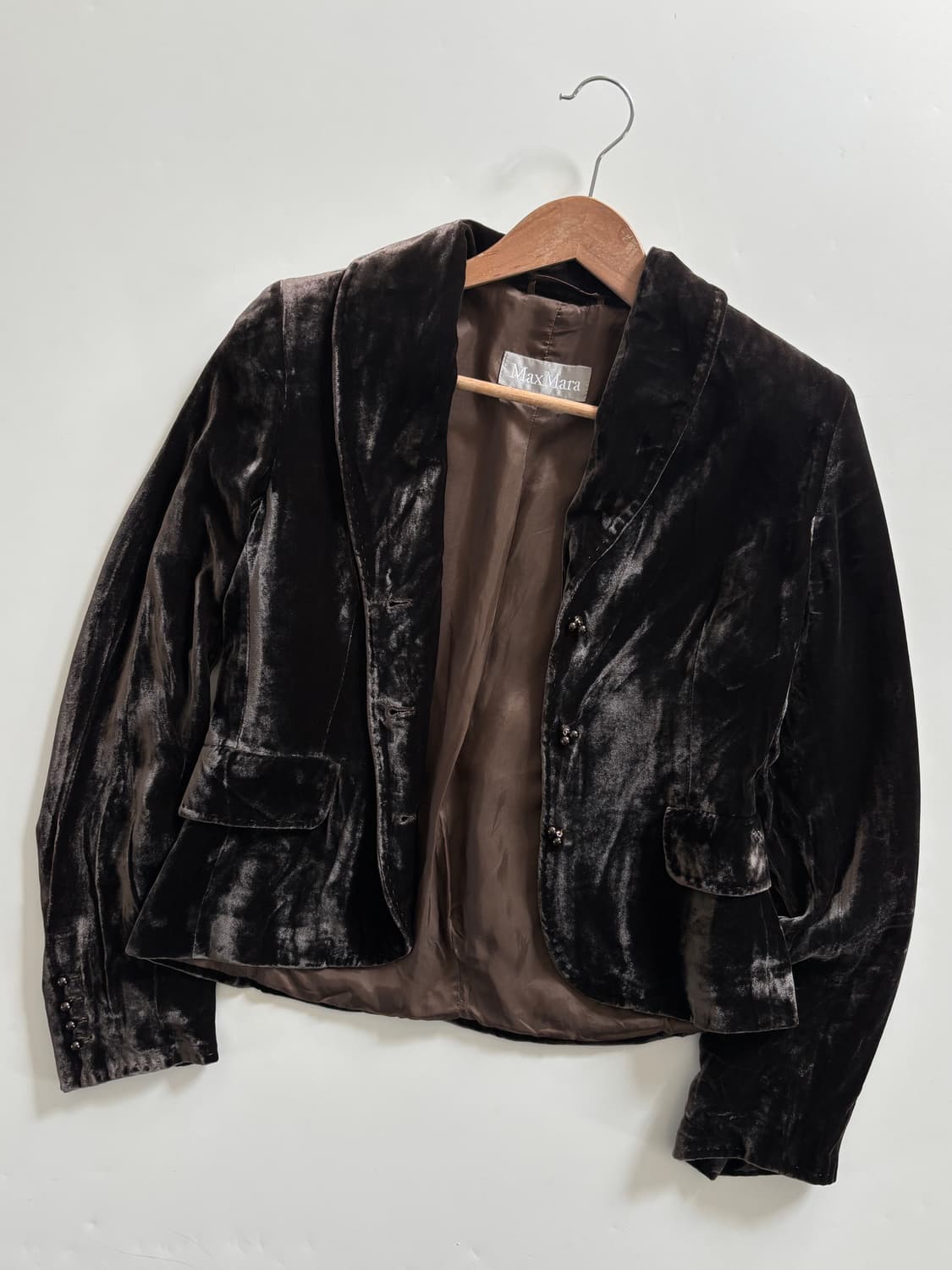 Maxmara 막스마라 다크 브라운 벨벳 자켓  상품이미지2