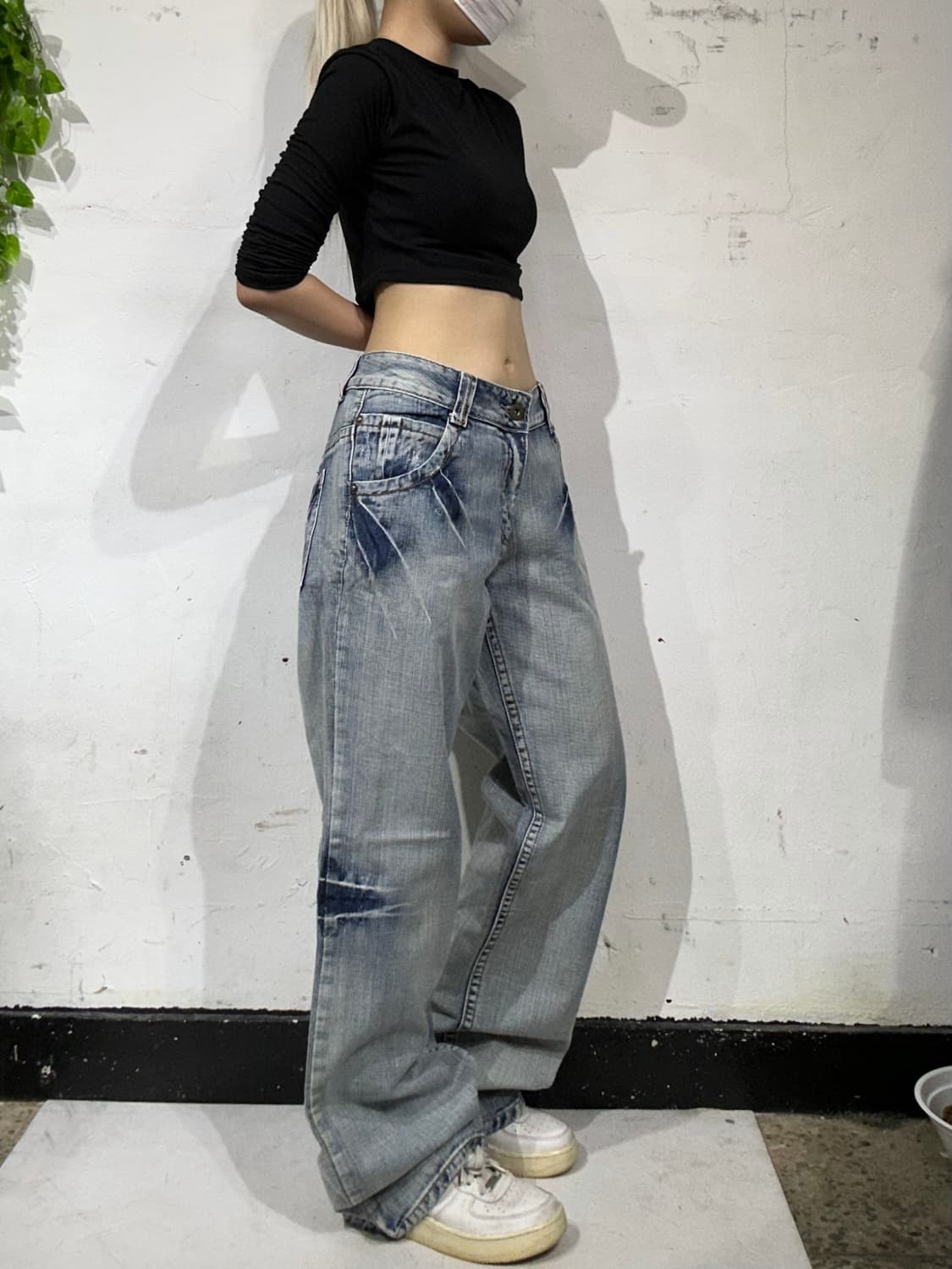 돌체앤가바나 연청 워싱 와이드 데님 팬츠 청바지 XL 상품이미지1