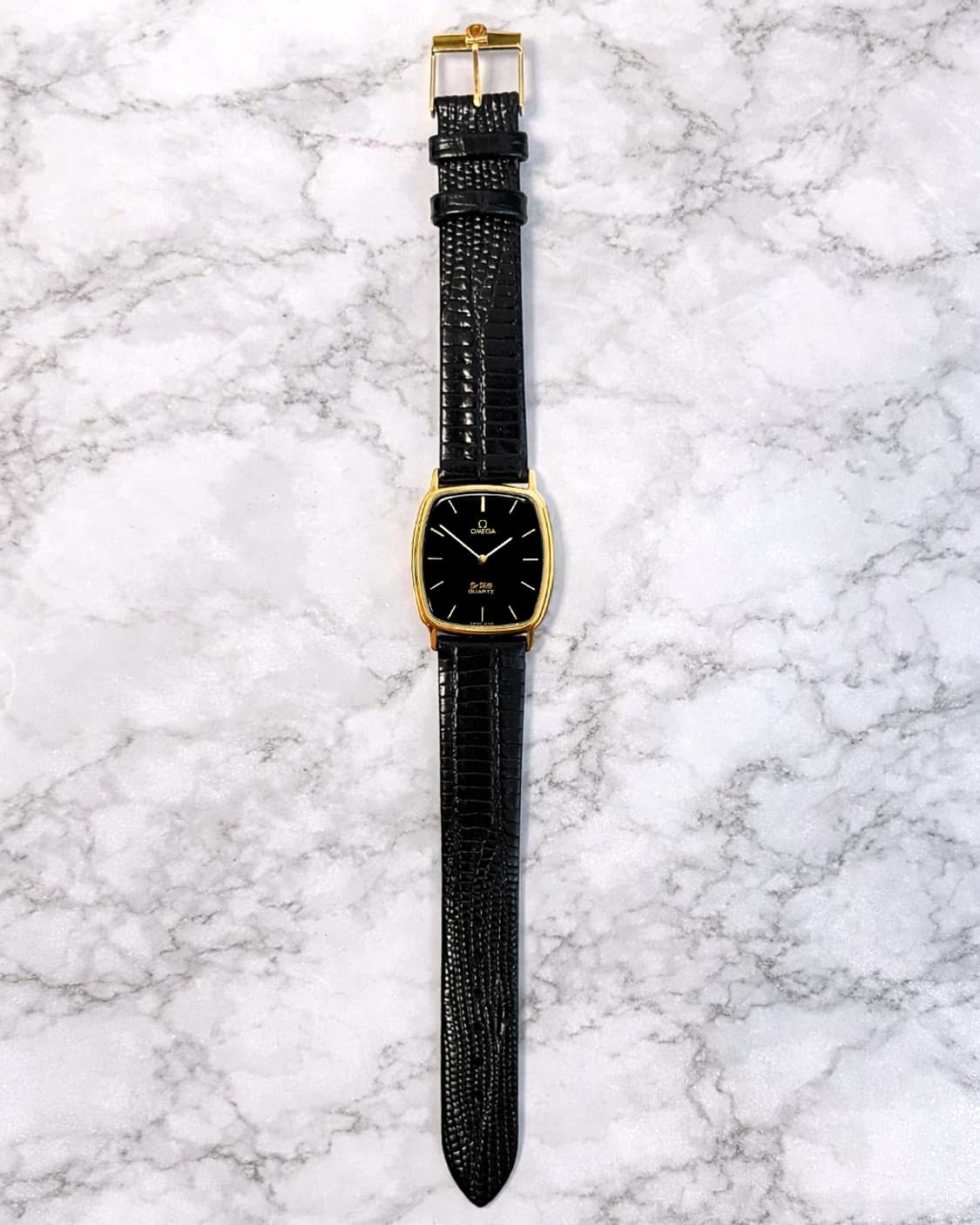 오메가 드빌 1365 남성 쿼츠 블랙 다이얼 레더워치 상품이미지8