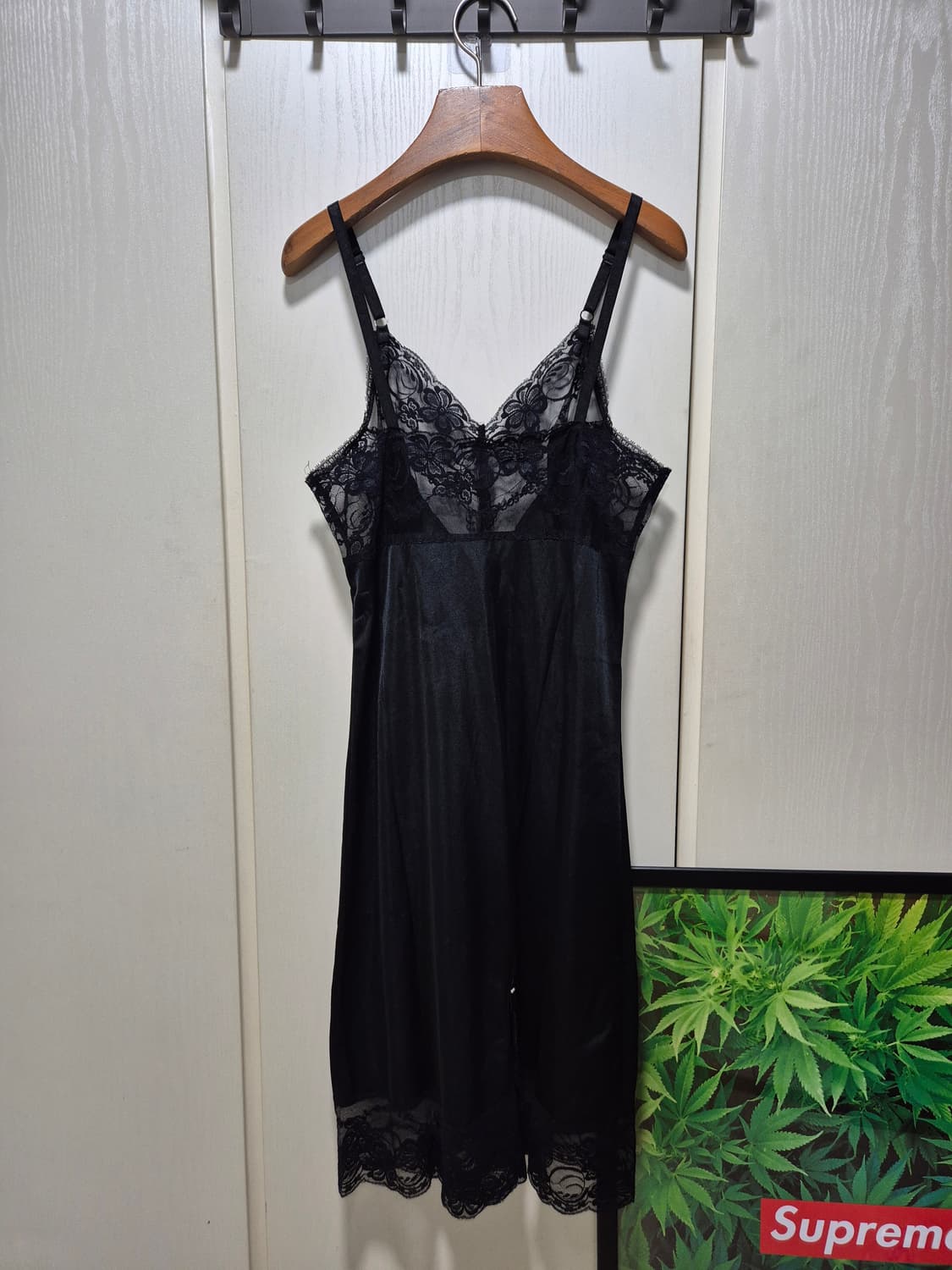 (세일)JPN VTG. 레이스 슬립 블랙. 뒷슬릿 상품이미지9