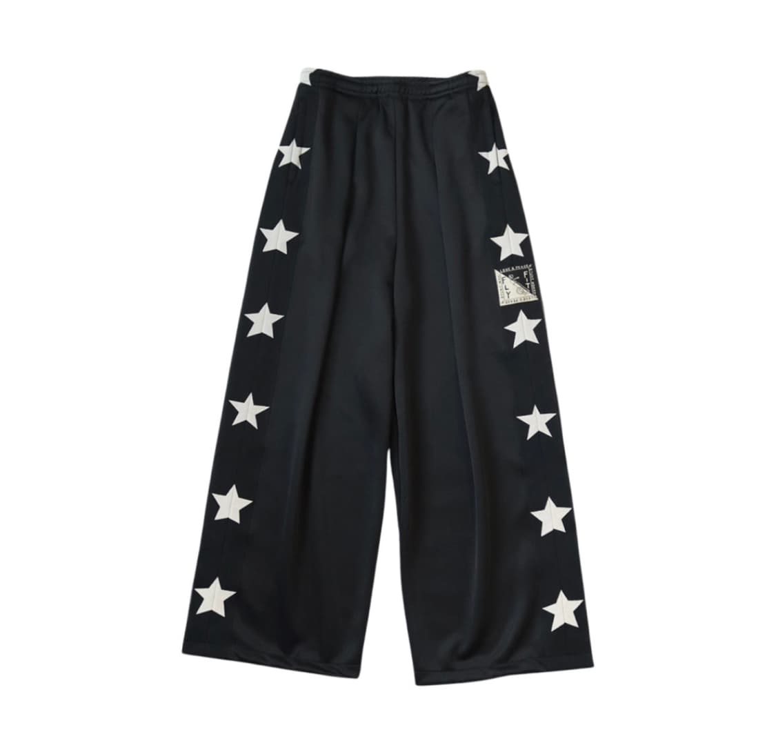 3) 캐피탈 스턴트맨 & 우먼 스무스 저지 배기 트랙 별 팬츠 블랙 바지 상품이미지1