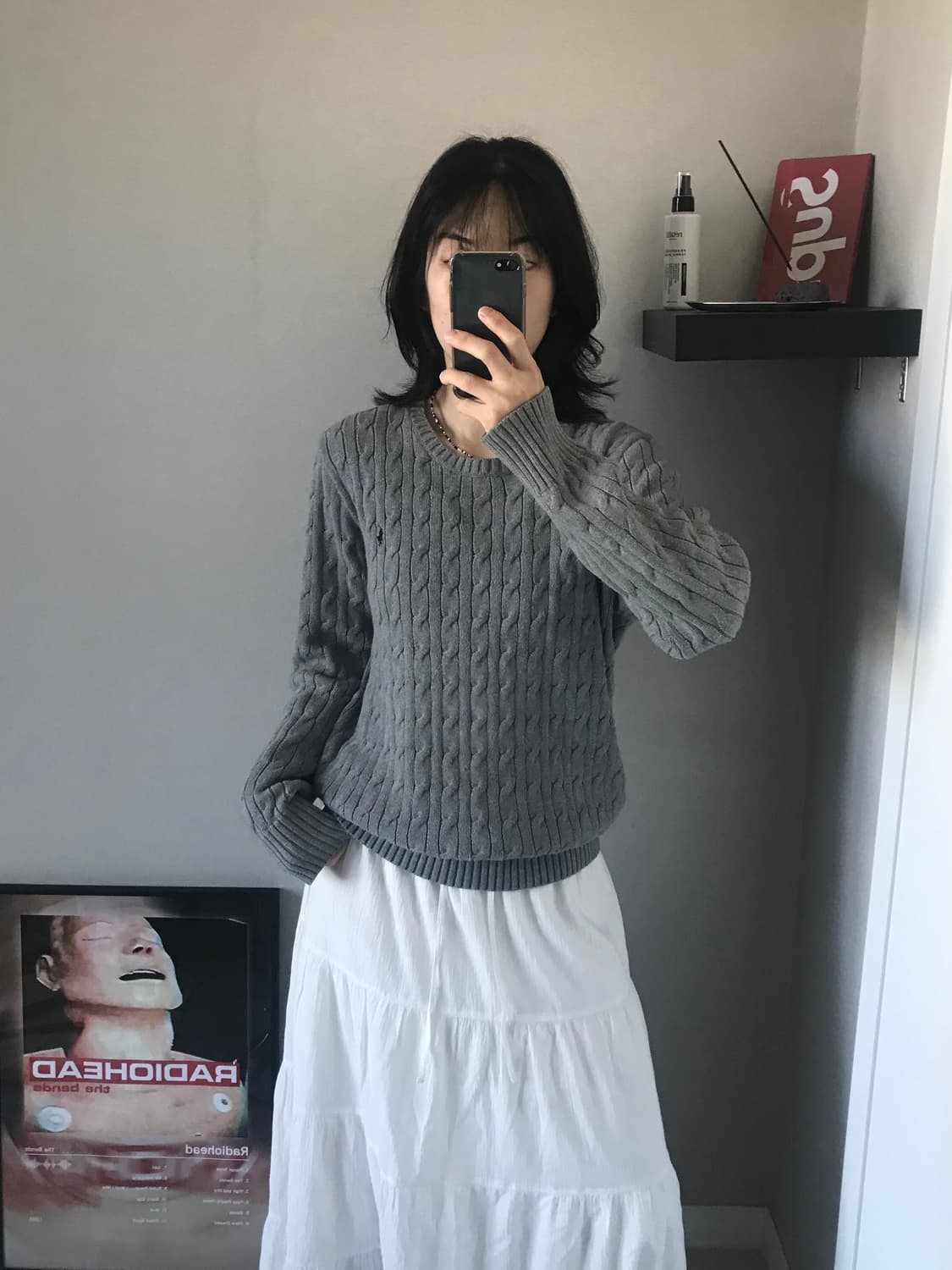 폴로 랄프로렌 신형택 포니로고 케이블 라운드 니트 그레이 상품이미지2