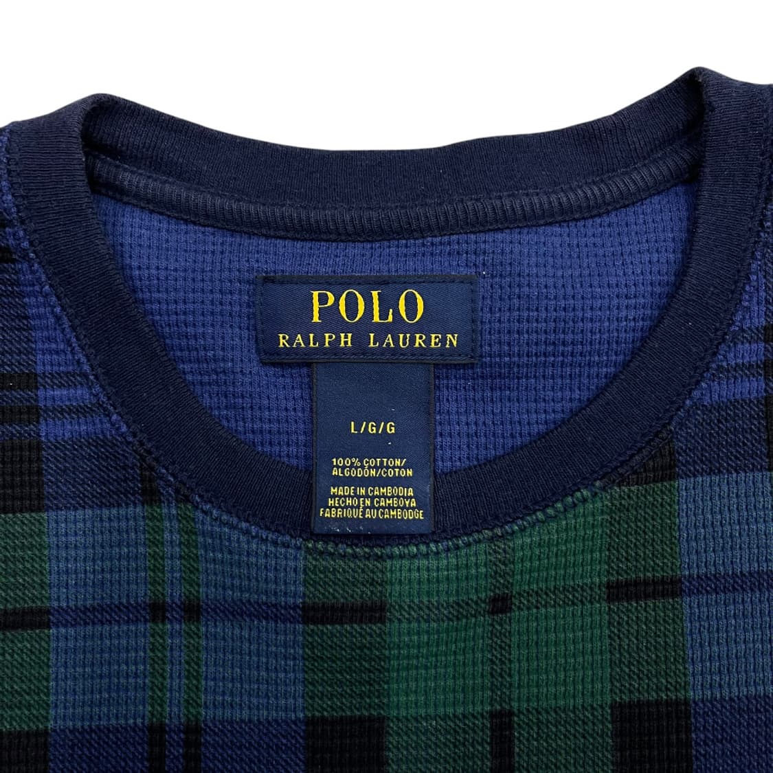 폴로 랄프로렌 옐로우포니 타탄체크 와플 롱슬리브 L 상품이미지5