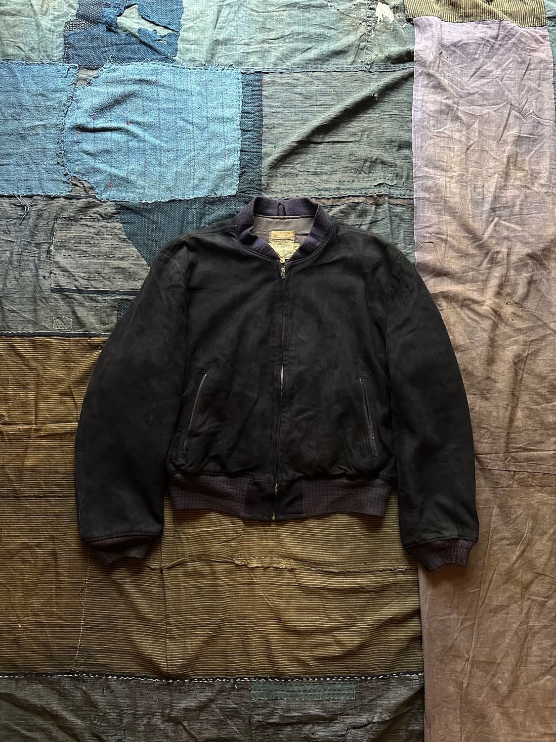 50s USA Deer Skin Suede Bomber Jacket 상품이미지1