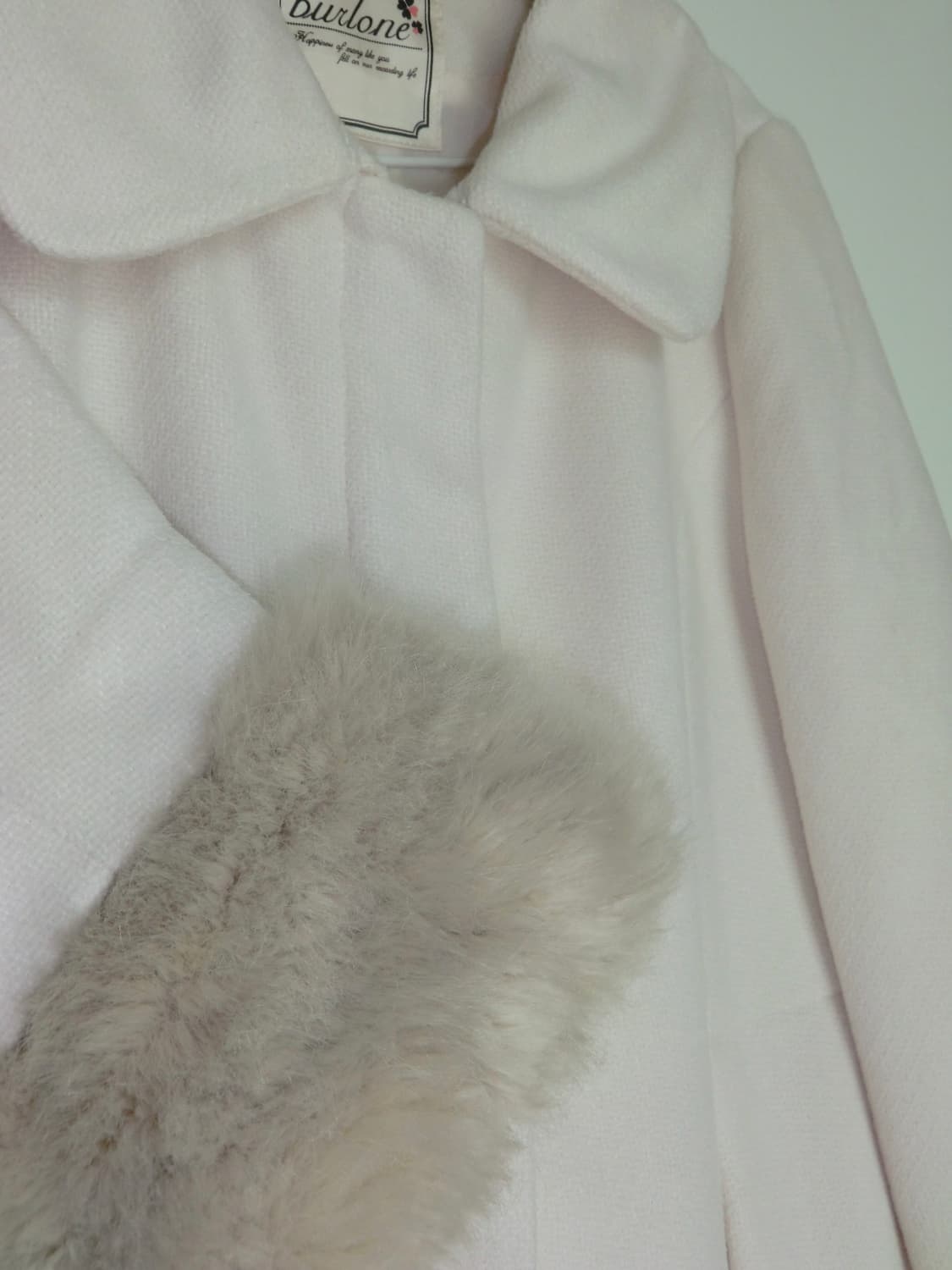 히메갸루 빈티지 코트 핑크 아이보리 딸기우유 퍼 상품이미지3