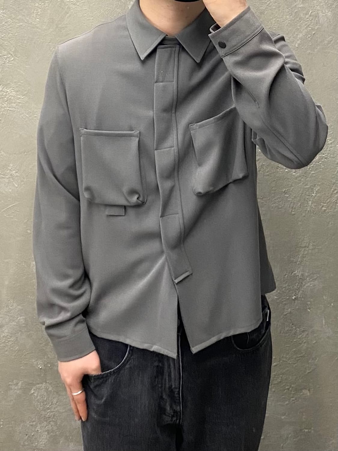 [44] 90s 조르지오 아르마니 아카이브 피스 폴리쉘 셔츠 자켓 상품이미지10