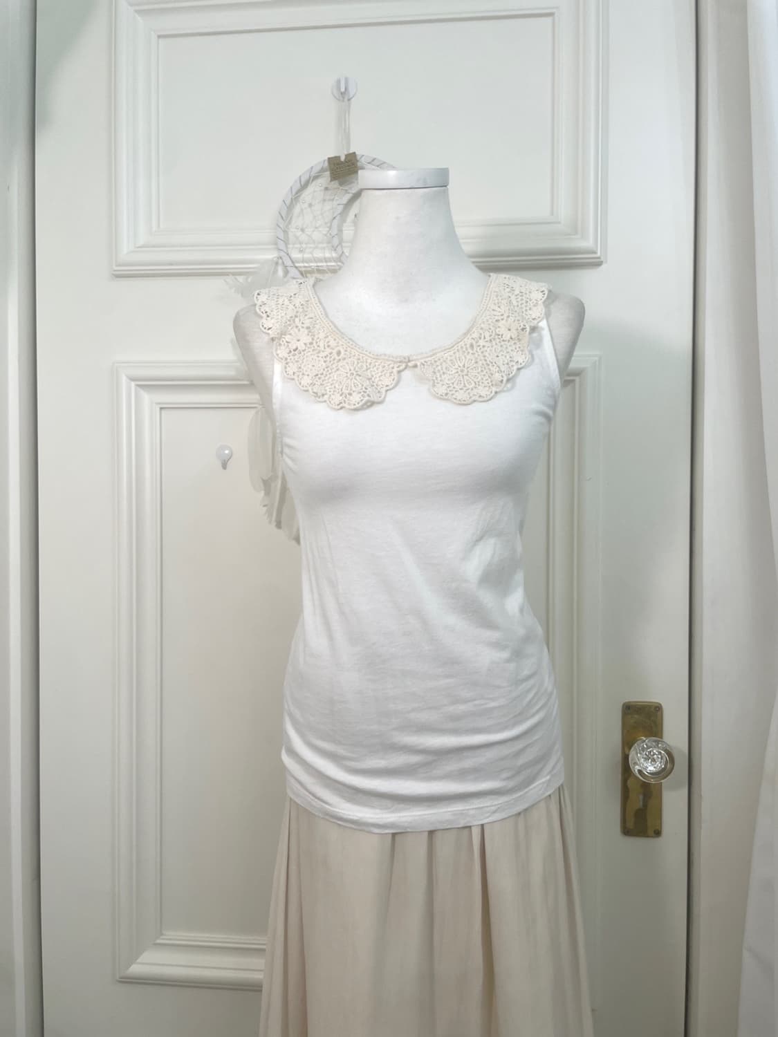 ivory half cardigan&EARTH lace trim slee 상품이미지7