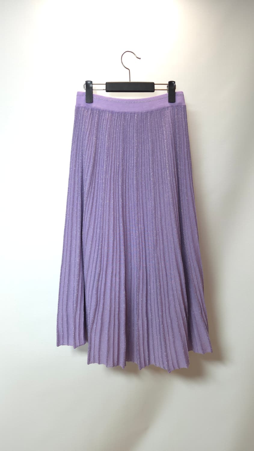 한섬 오즈세컨 바이올렛 글리터 플리츠 밴딩 롱스커트 M 사이즈 상품이미지7
