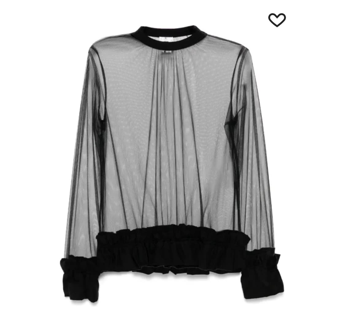 25ss noirkeininomiya 블랙 시스루 레이어드 롱슬리브 xs 상품이미지1